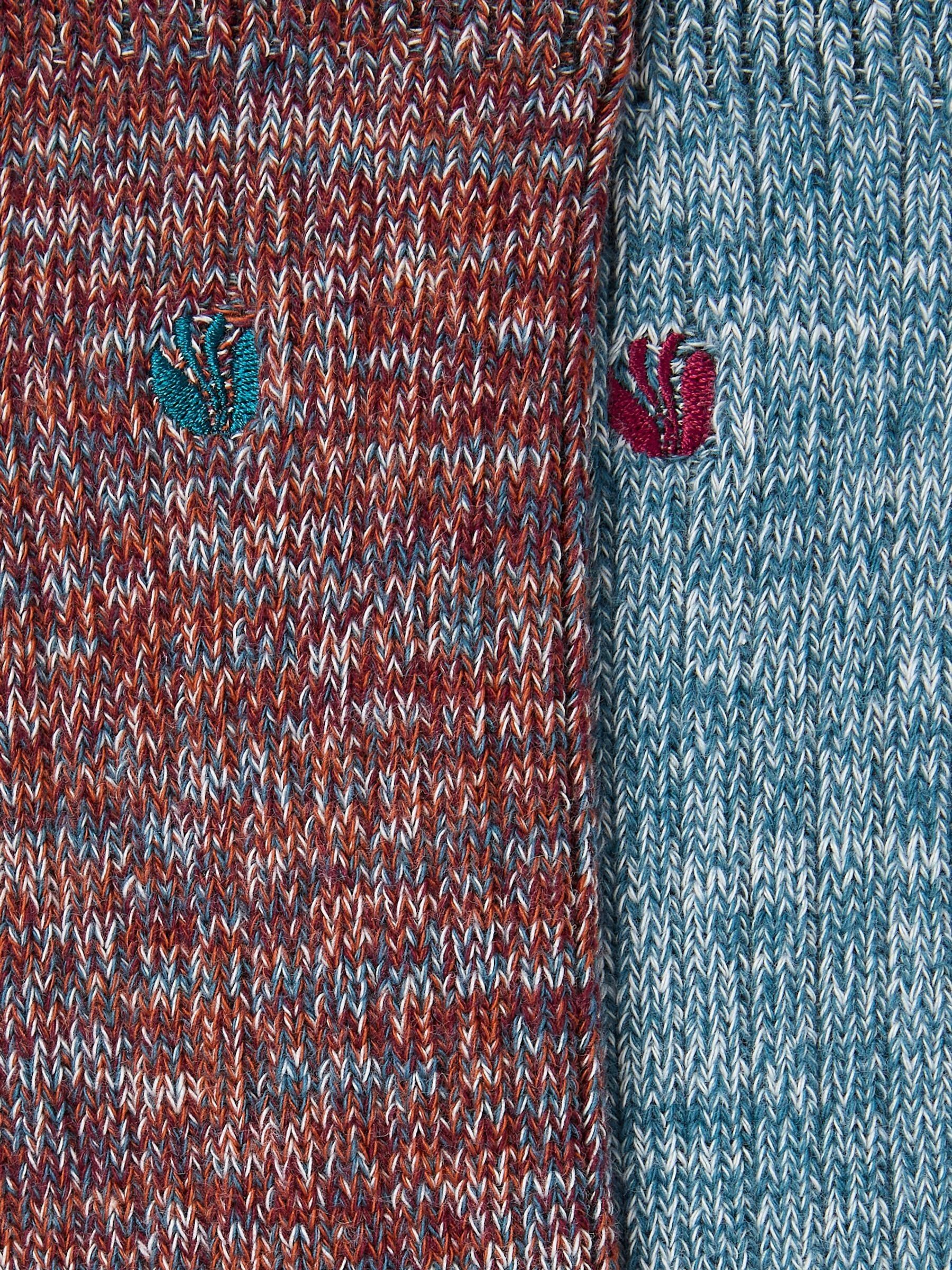 Teal Blue Nathan Socks 2 Pack - Image 2 of 2