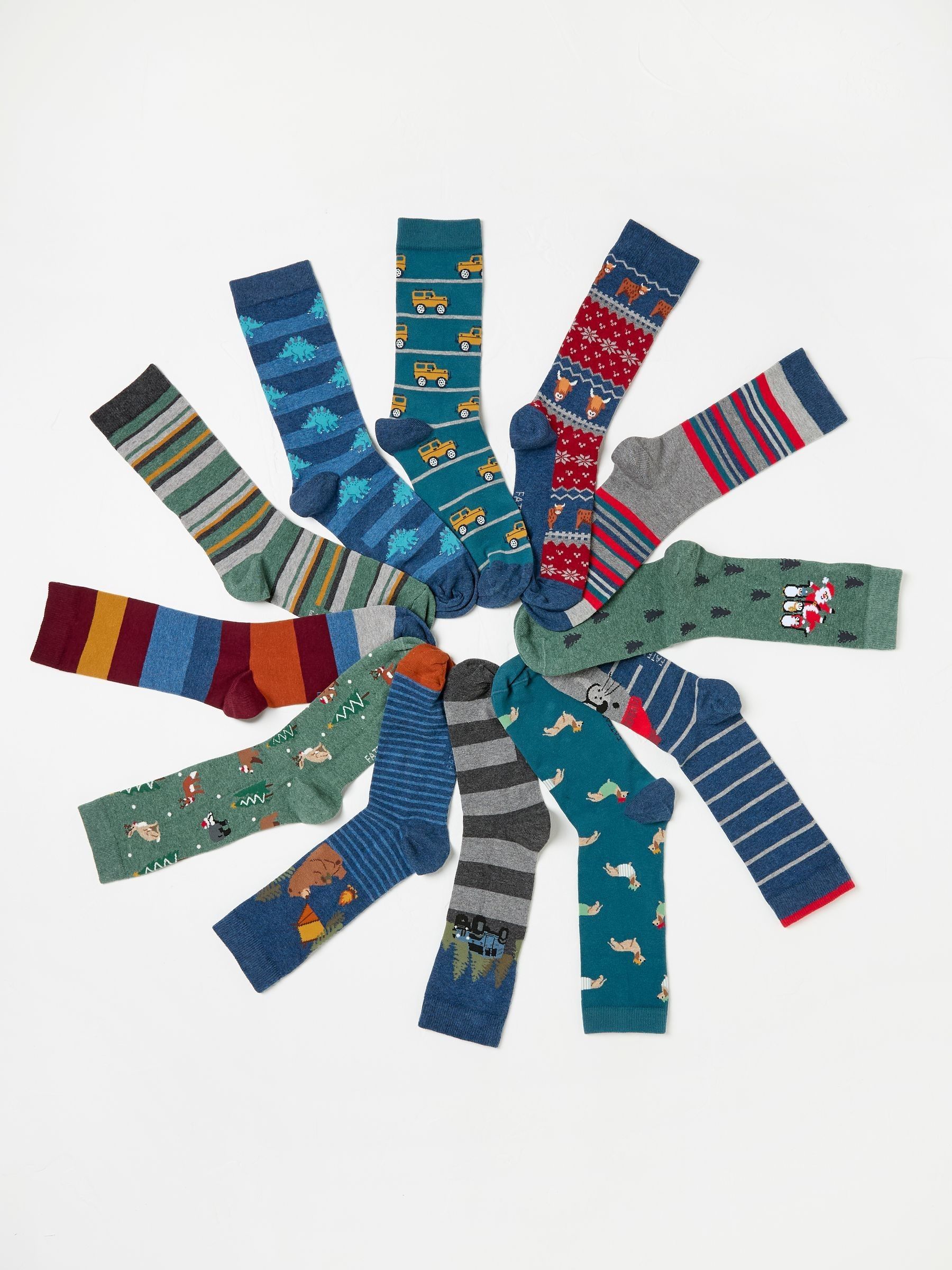 Multicolour Mens 12 Days of Socks - Image 2 of 2