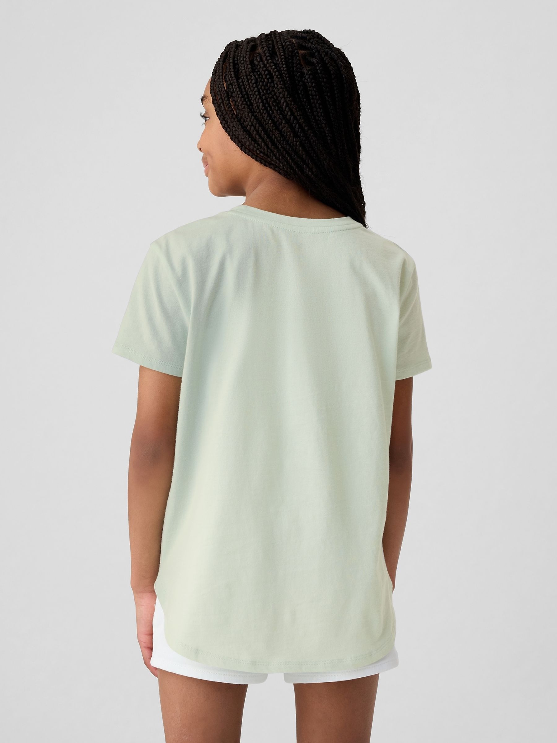 Green Heart Cotton Flippy Sequin Graphic Short Sleeve T-Shirt (4-13yrs) - Image 2 of 3