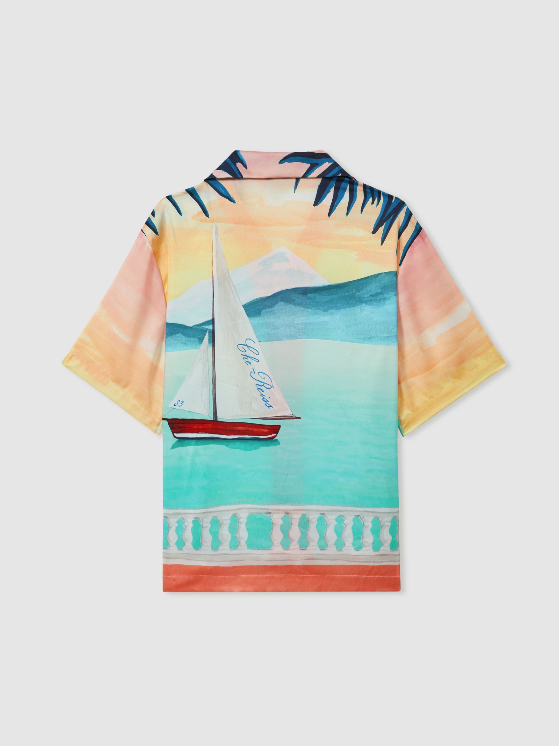 Veranda Pink Multi Ché Hand-Painted Cuban Collar Shirt - Image 3 of 5