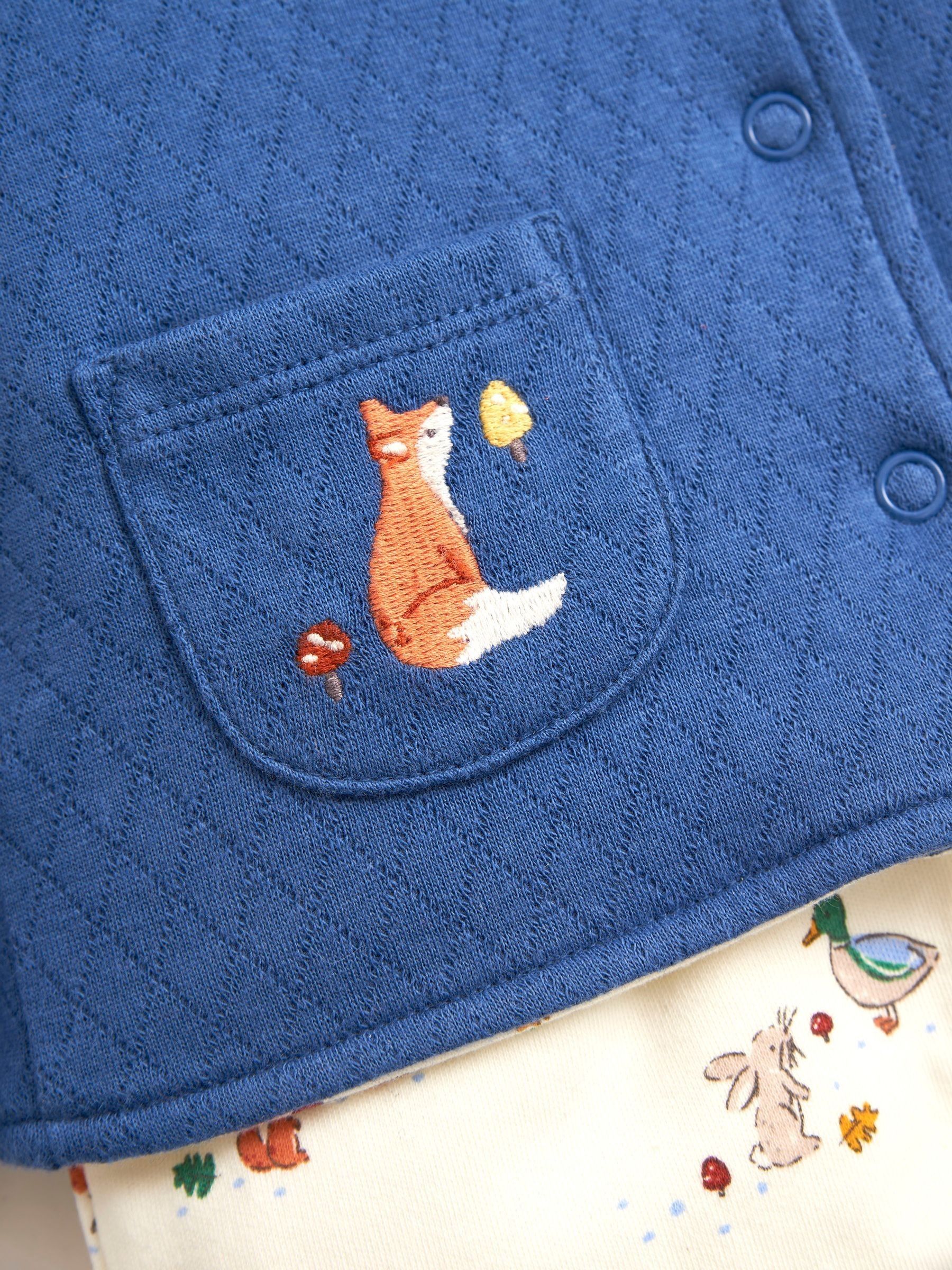 2-Piece Woodland Sleepsuit & Embroidered Pocket Jacket Set - Image 4 of 4