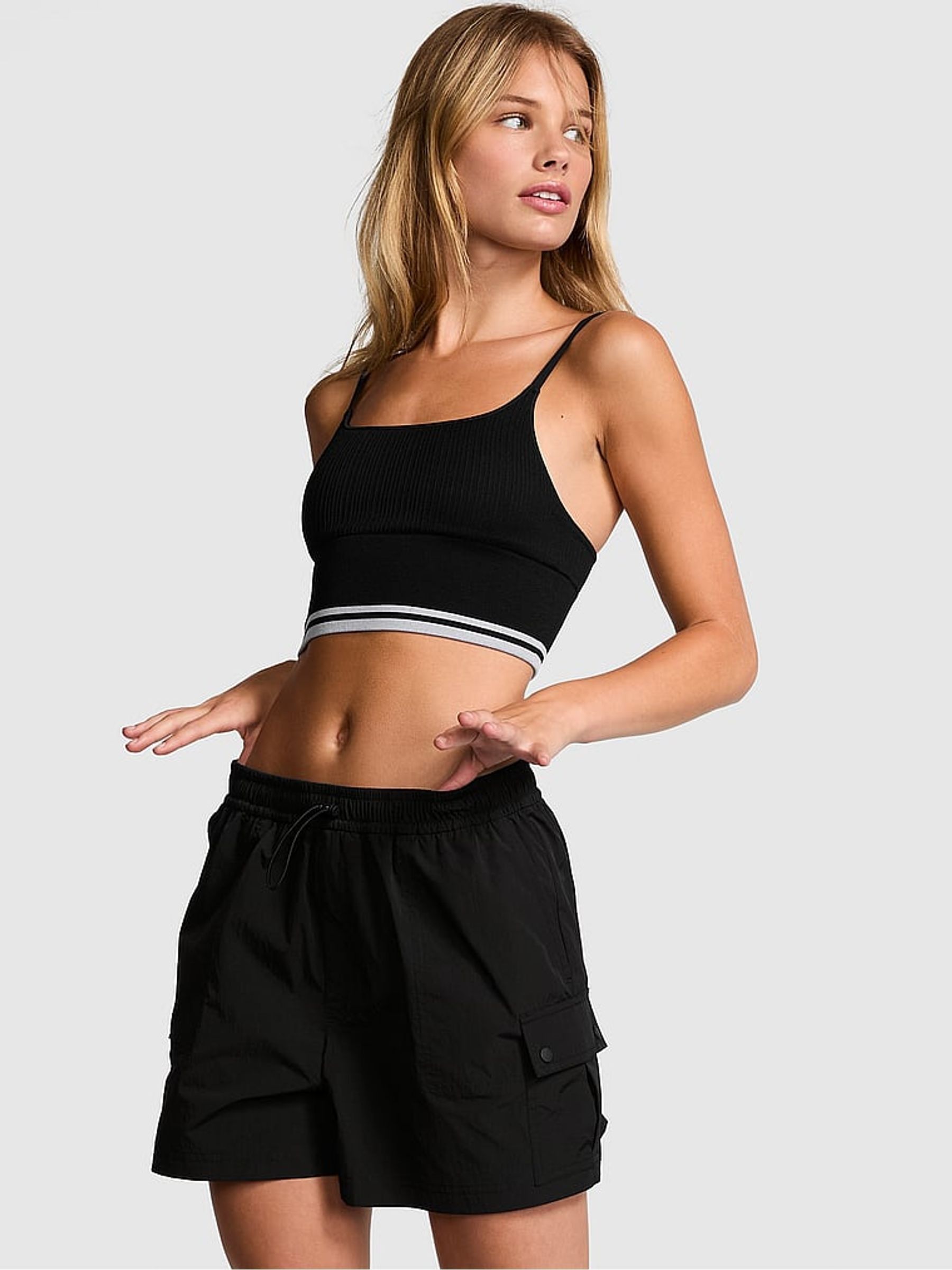 Black Parachute Cargo Shorts - Image 1 of 3