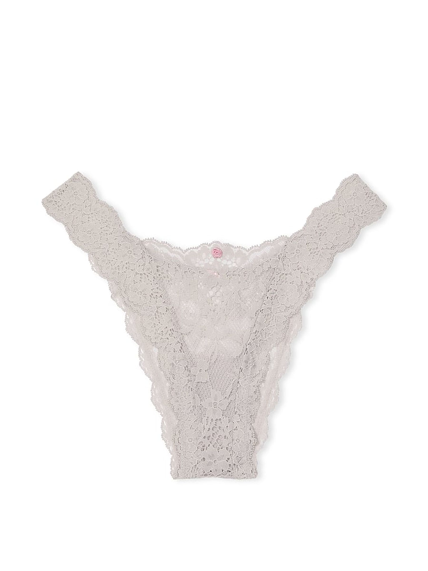 Silver Pearl Grey Brazilian Lace Knickers - Image 3 of 3
