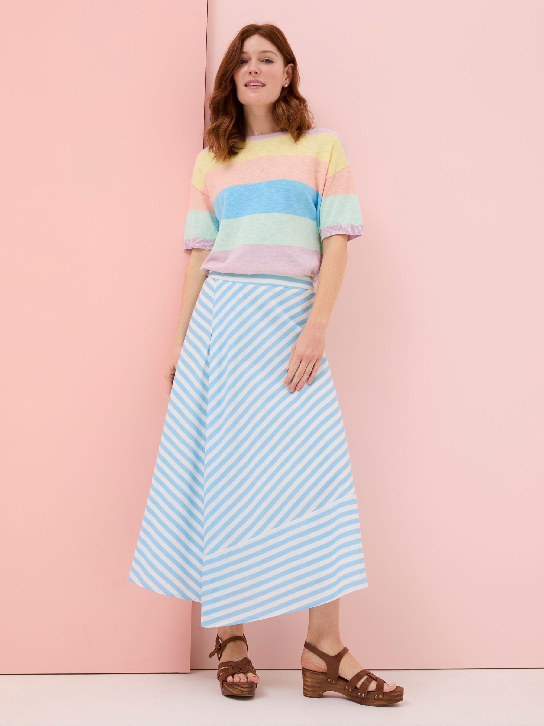 Multi Sorbet Linen Stripe Knit T-Shirt - Image 2 of 5