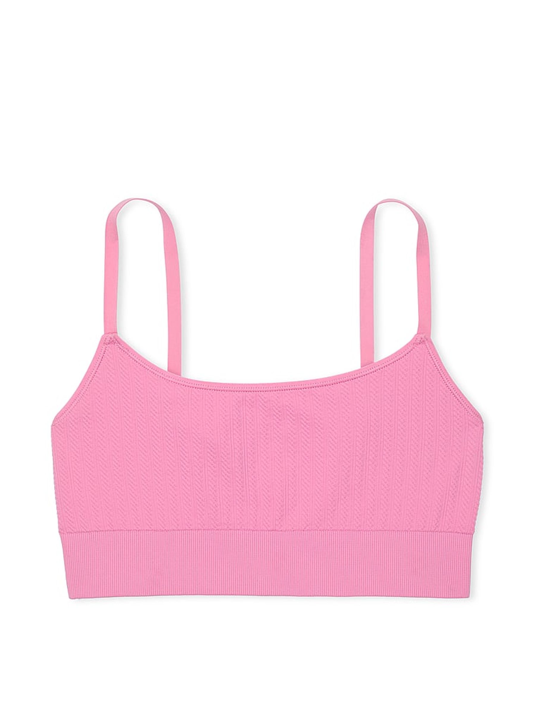 Moonstone Pink Seamless Cable Knit Sports Bra - Image 4 of 4
