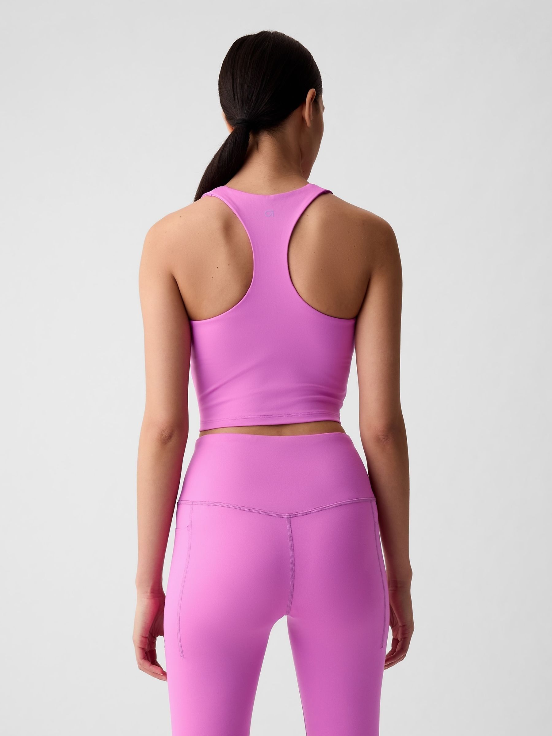 Pink Built-in-Bra Racerback Crop Top - Image 2 of 5