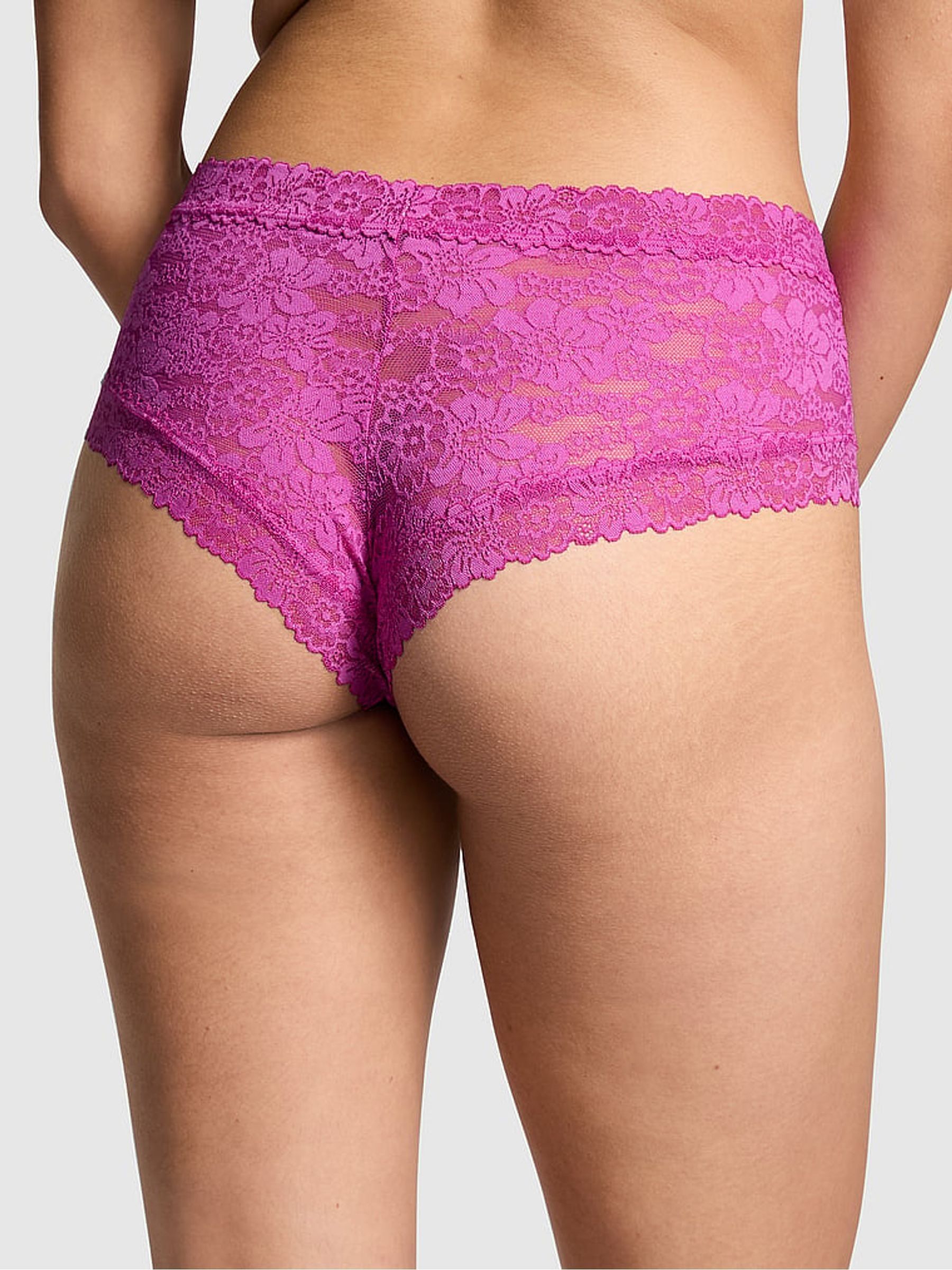 Berry Bliss Purple Cheeky Floral Lace Knickers - Image 2 of 3