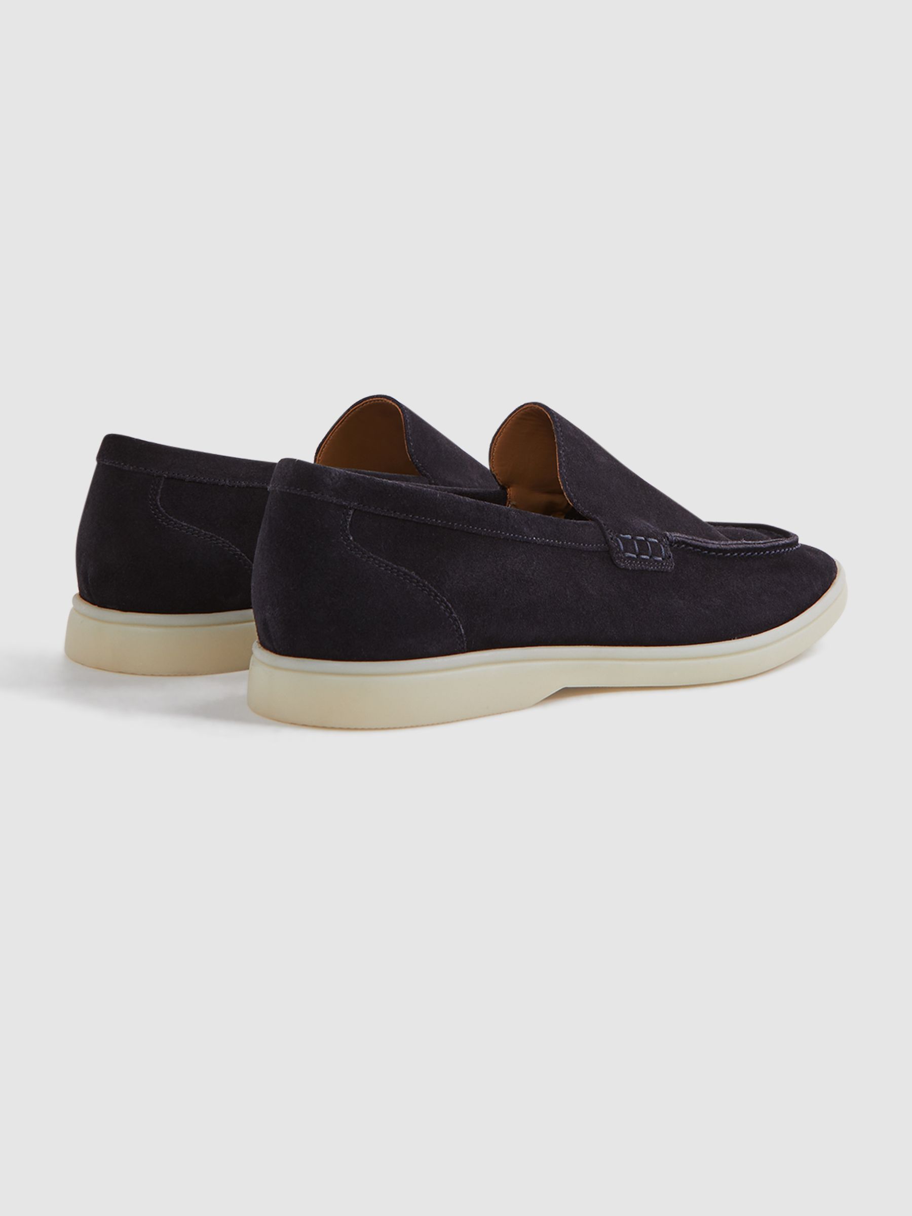 Suede Slip-On Loafers in Navy - Image 4 of 5