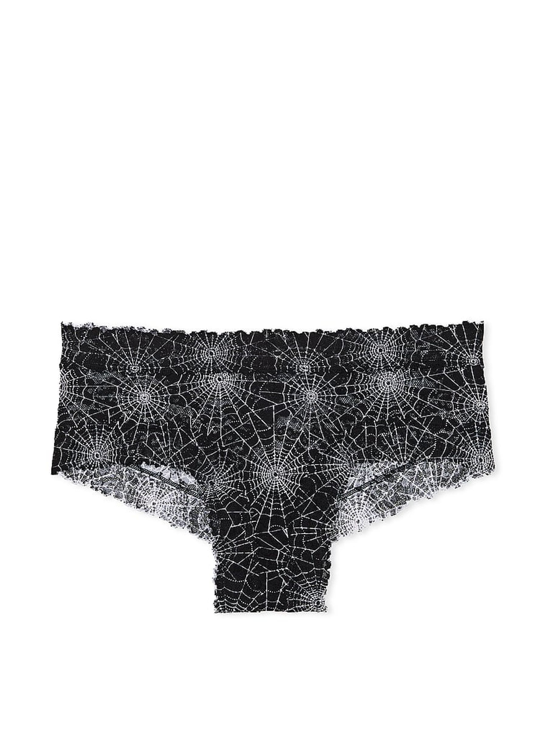 Black Halloween Spider Web Cheeky Floral Lace Knickers - Image 3 of 3