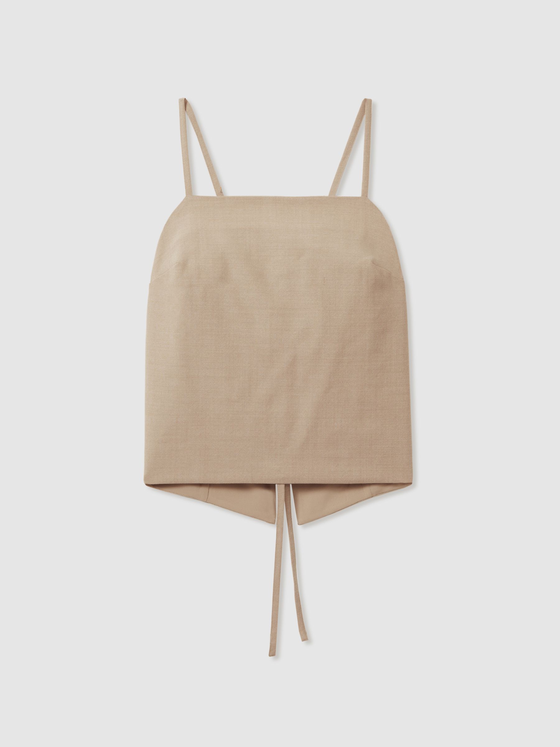 Wool Strappy Tie-Back Top in Neutral - Image 2 of 6