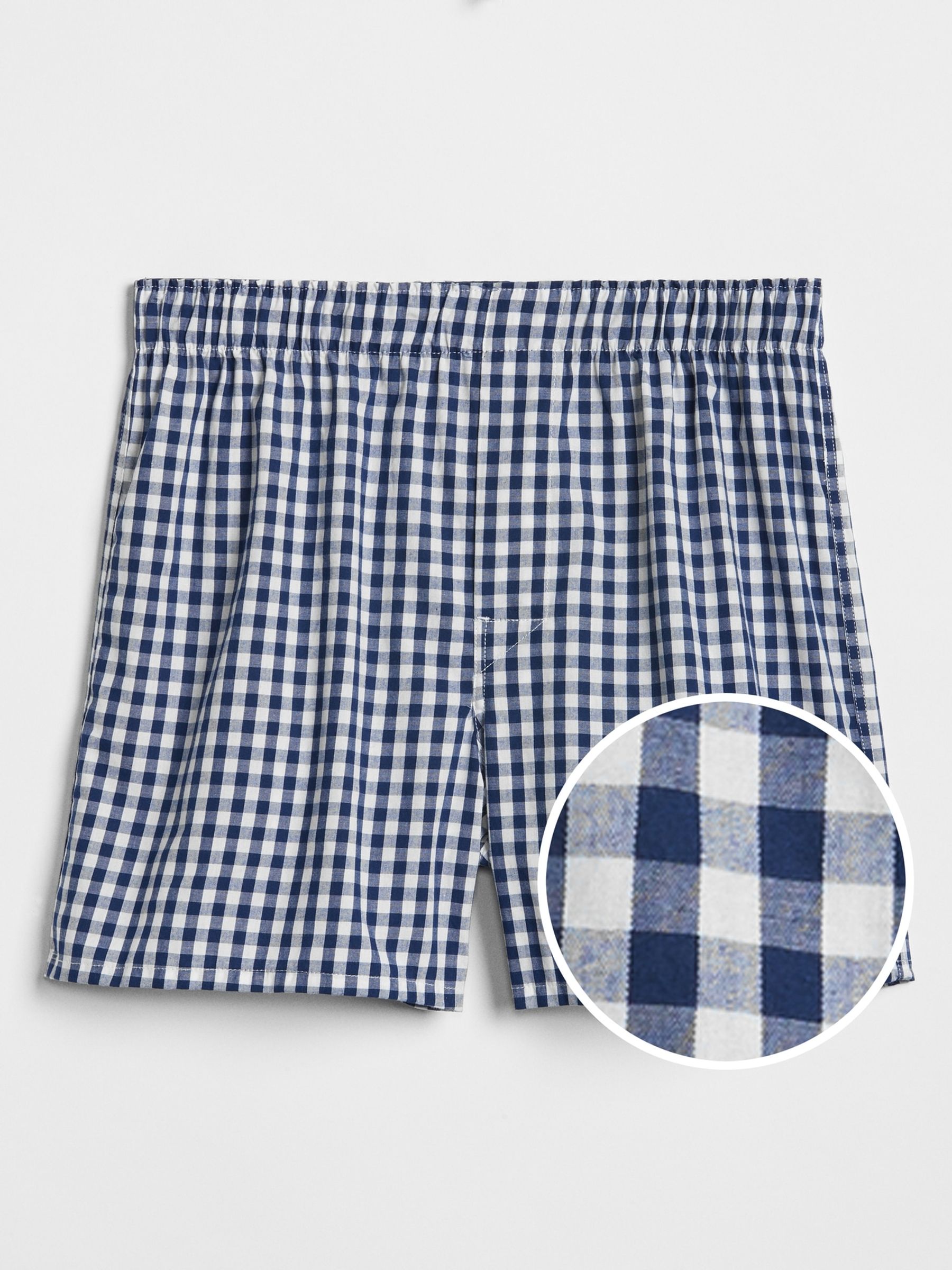 Blue Poplin Print Boxers - Image 1 of 1