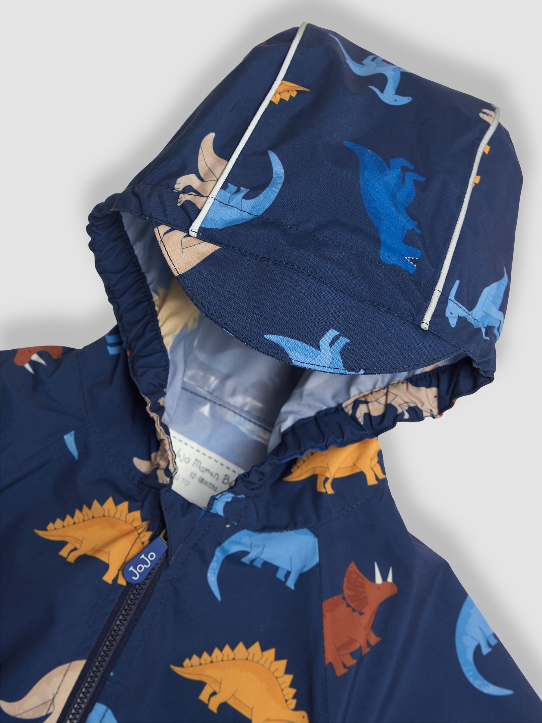 Blue Dinosaur Pack-Away Rain Jacket - Image 3 of 4