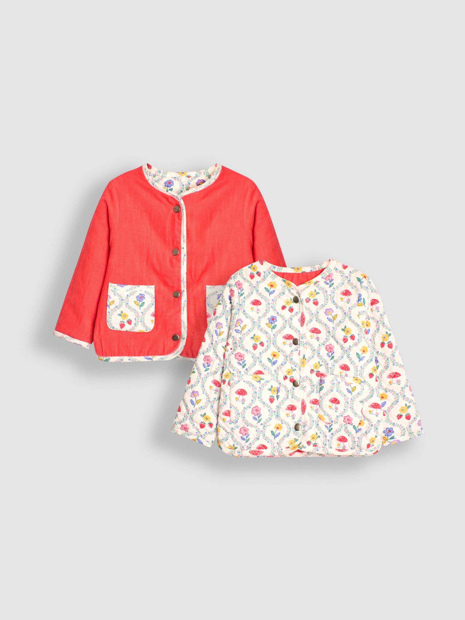 Fuchsia Toadstool Floral Quilted Reversible Jacket - Image 1 of 6