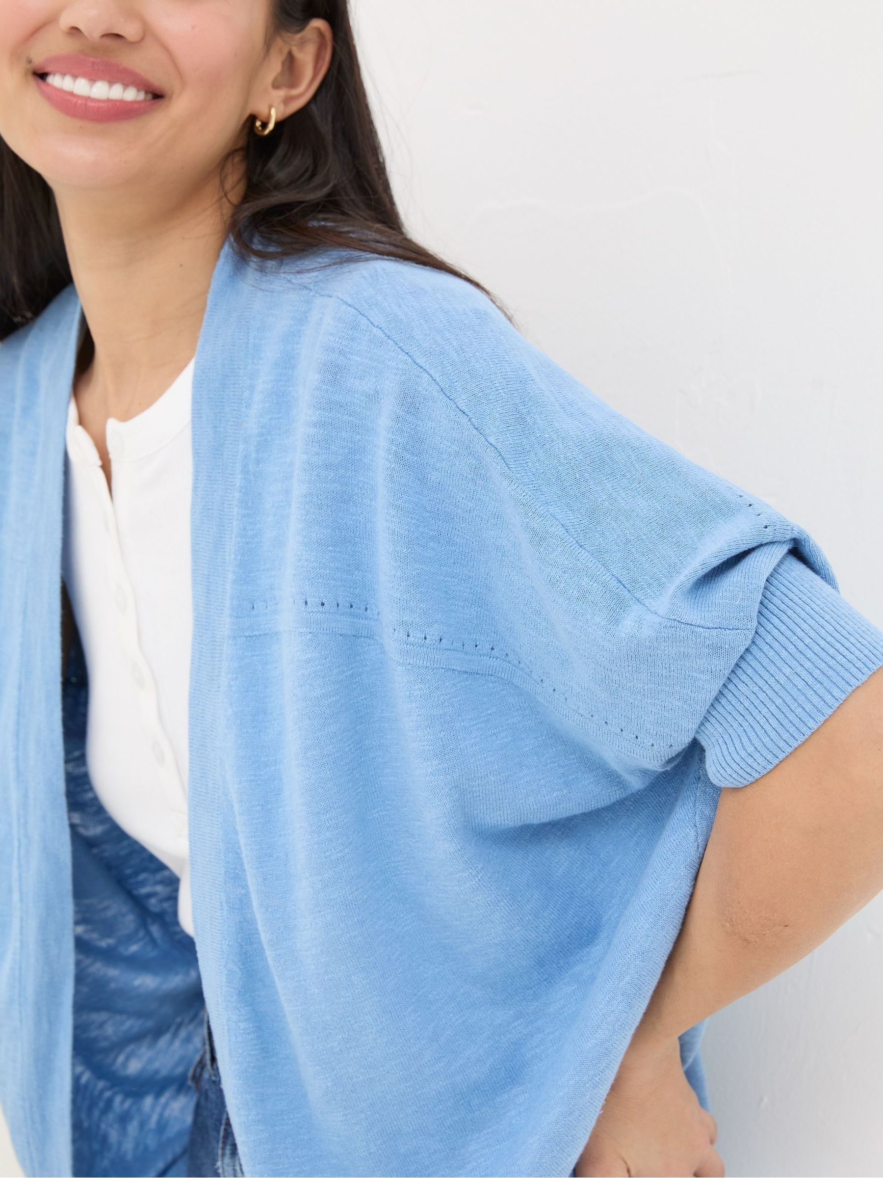 Iris Blue Cocoon Edge Cardigan - Image 4 of 5