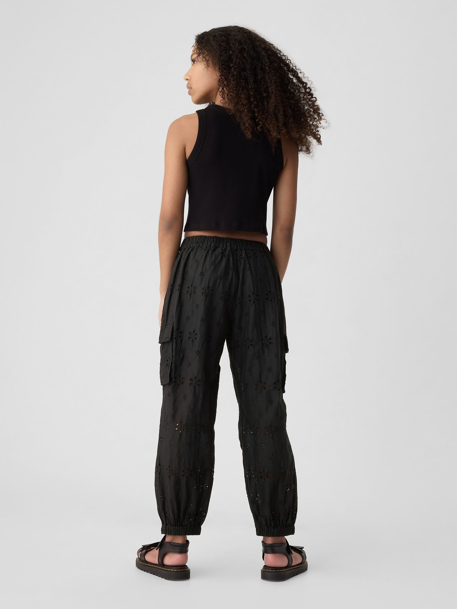 Black Pull On Cargo Parachute Trousers (4-13yrs) - Image 2 of 5