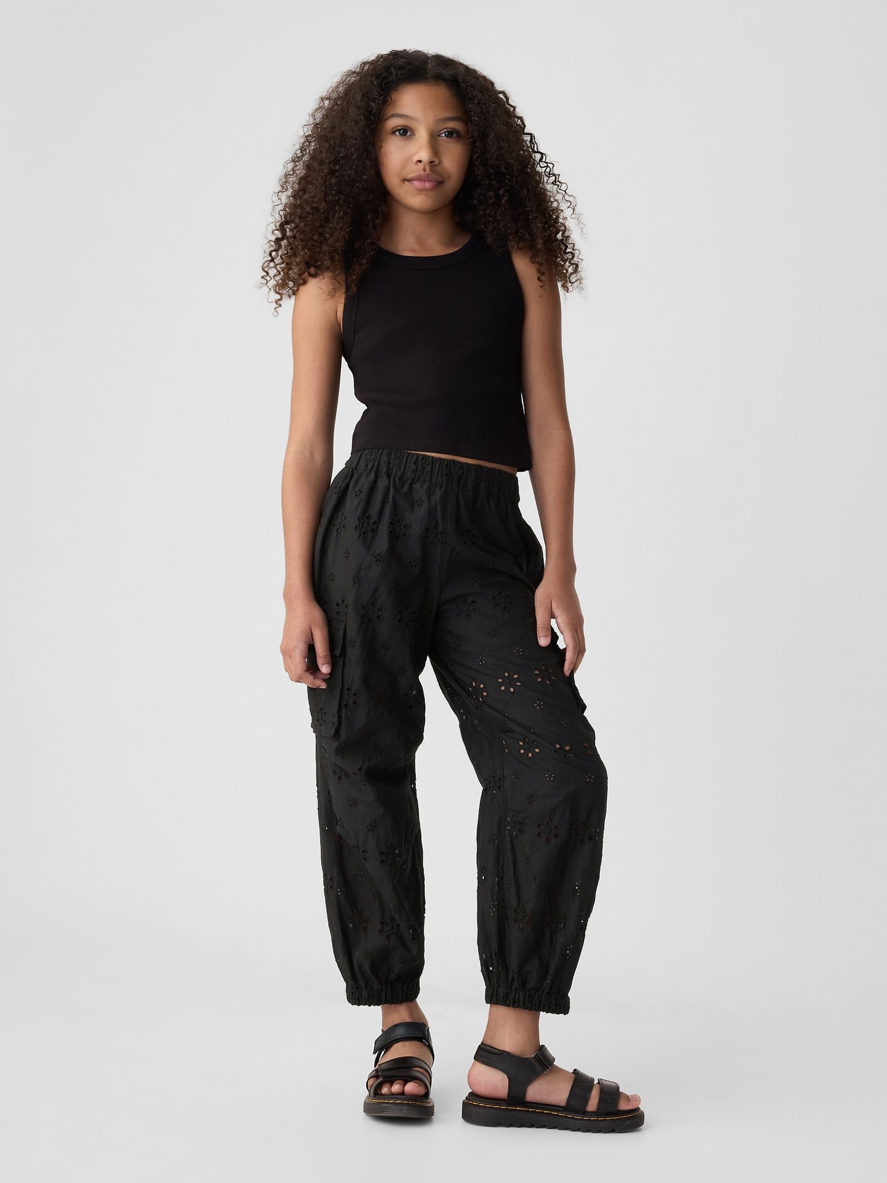 Black Pull On Cargo Parachute Trousers (4-13yrs) - Image 3 of 5