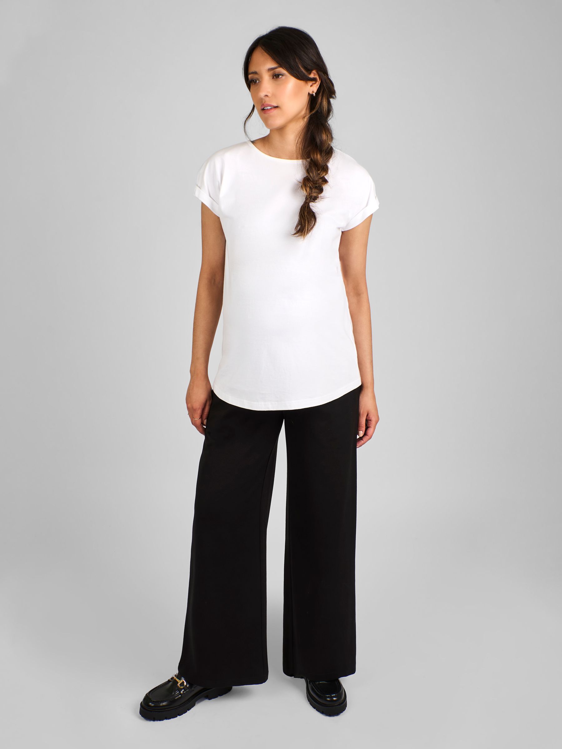 Black Jersey Maternity Wide Leg Trousers - Image 3 of 4