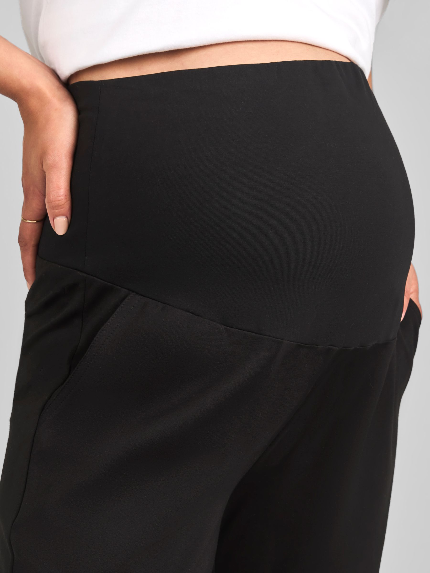 Black Jersey Maternity Wide Leg Trousers - Image 4 of 4