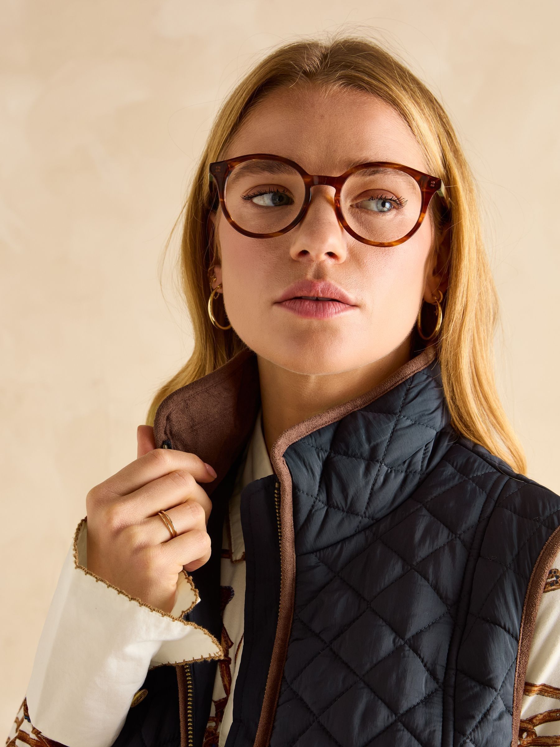 Sutton Navy Blue Showerproof Longline Diamond Quilted Gilet - Image 6 of 9