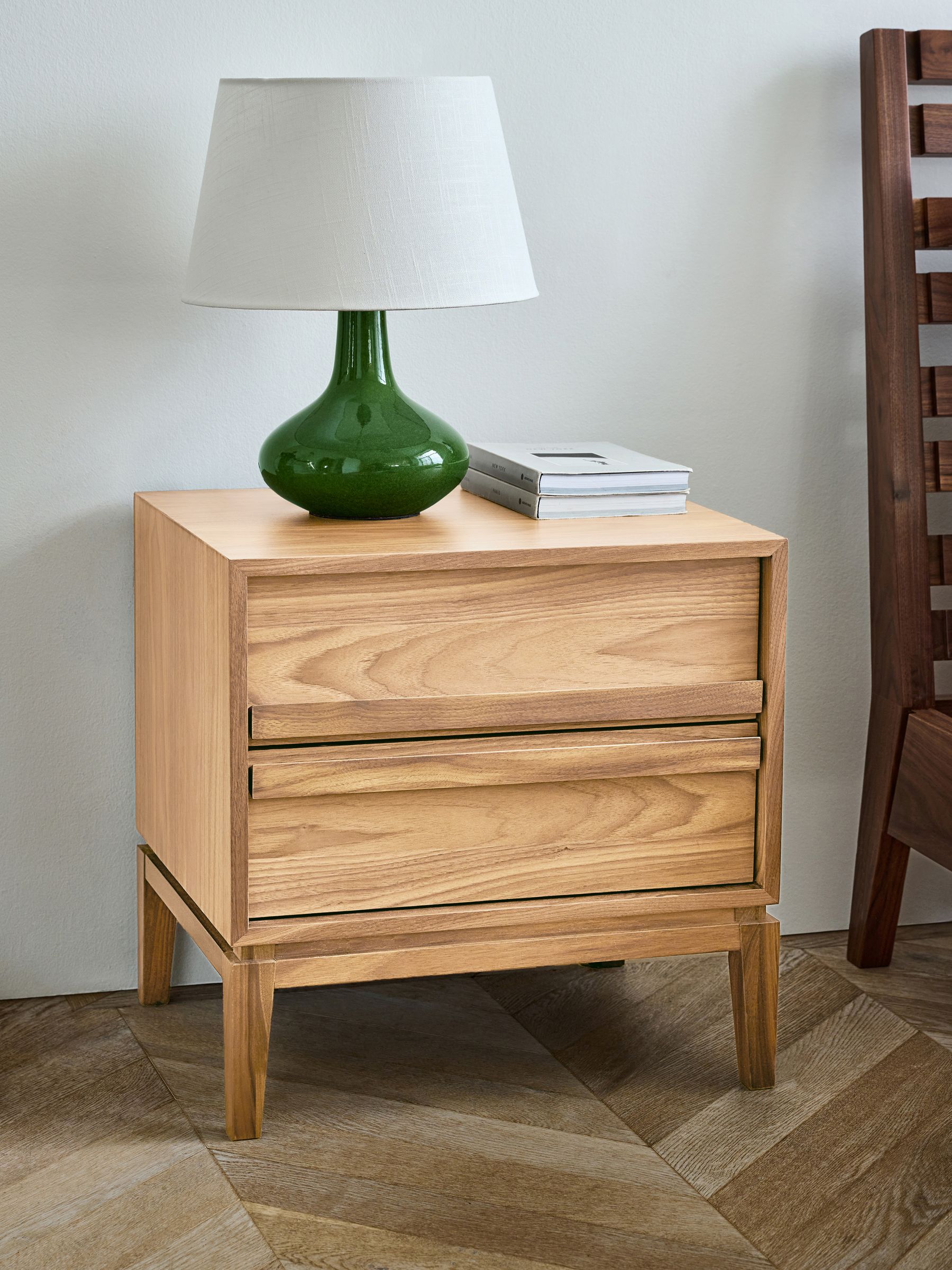 Jasper Conran London Oak 2 Drawer Belgrave Walnut 2 Drawer Bedside - Image 2 of 10