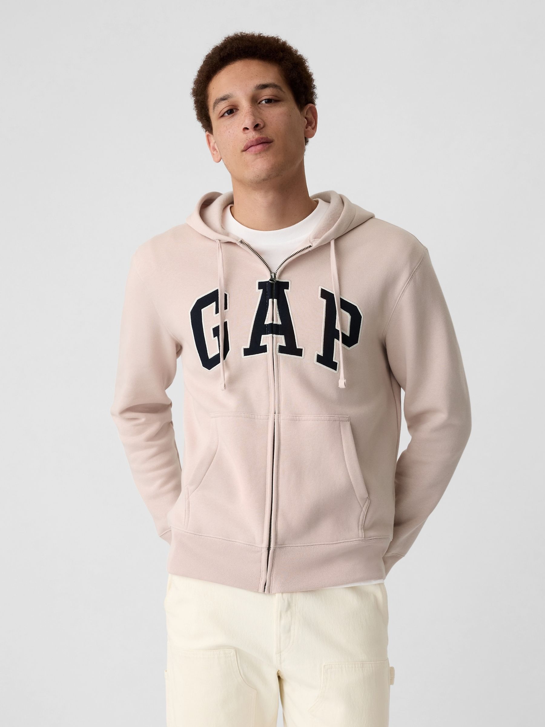 Pink Logo Zip Through Hoodie - Image 1 of 4