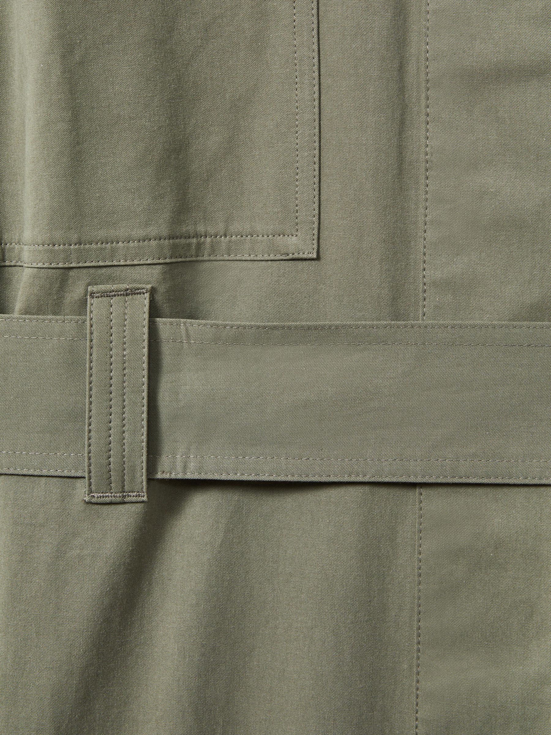 Utility Belted Midi Dress in Sage - Image 6 of 6