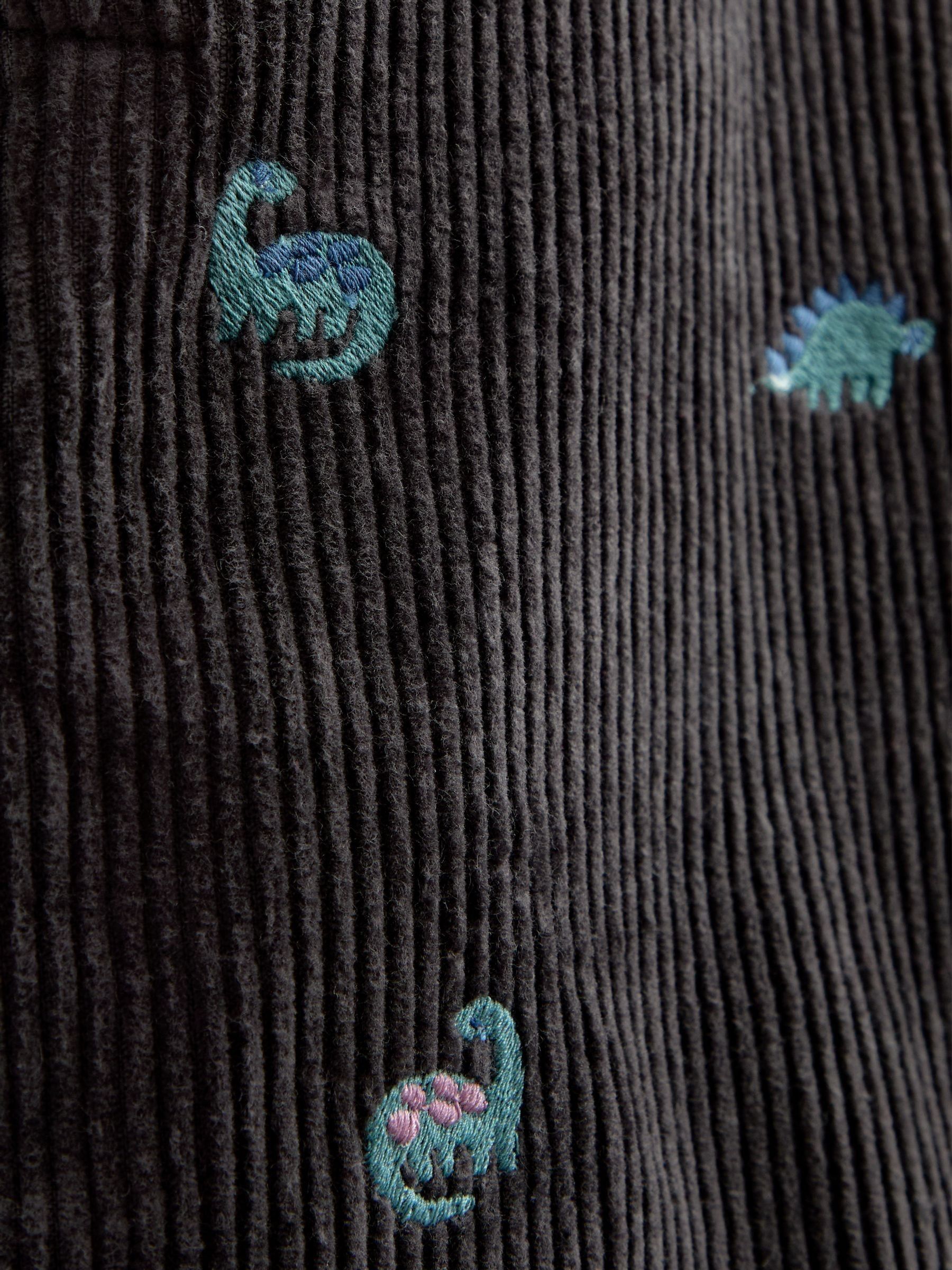 Charcoal Grey Dino Embroidered Dungaree & Top Set - Image 7 of 7