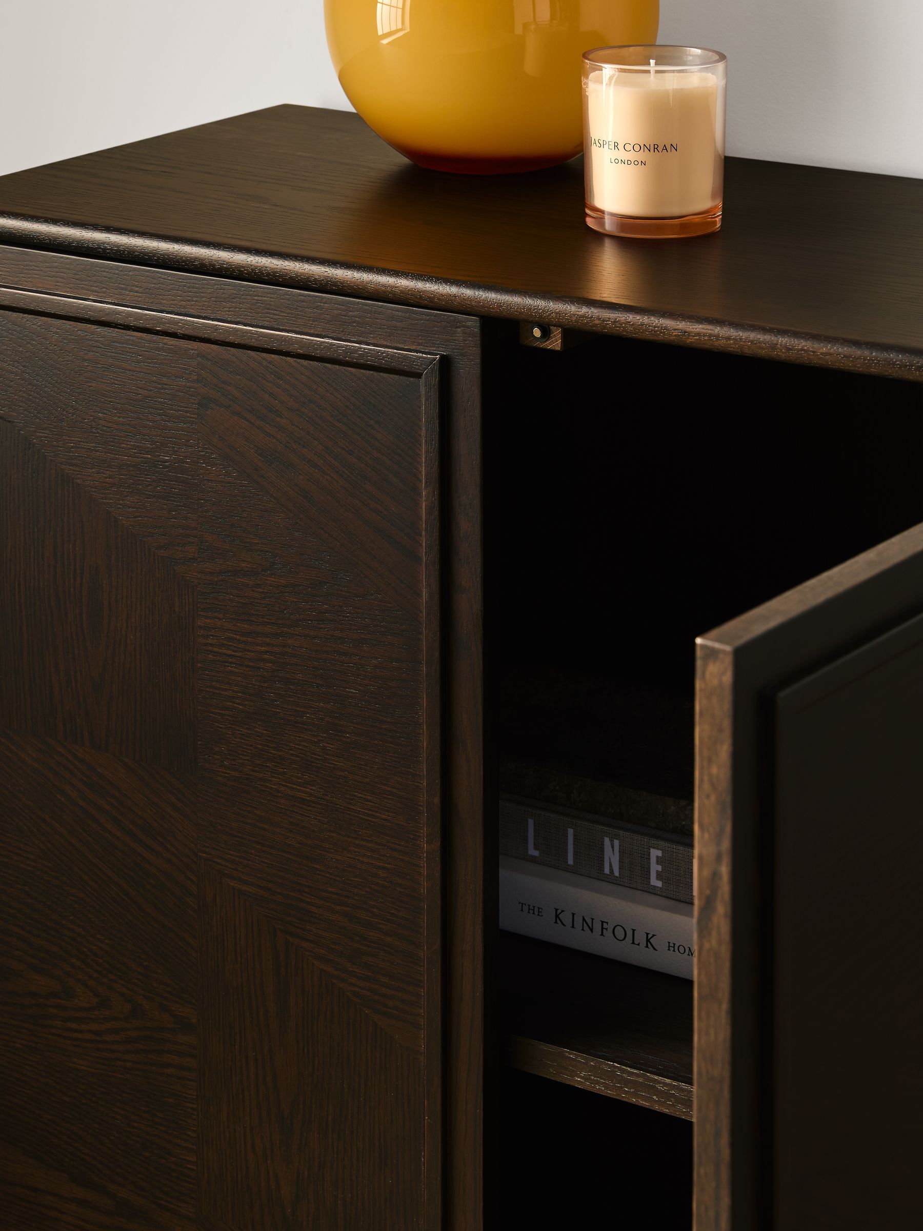 Jasper Conran London Dark Oak Aden Small Sideboard - Image 3 of 7