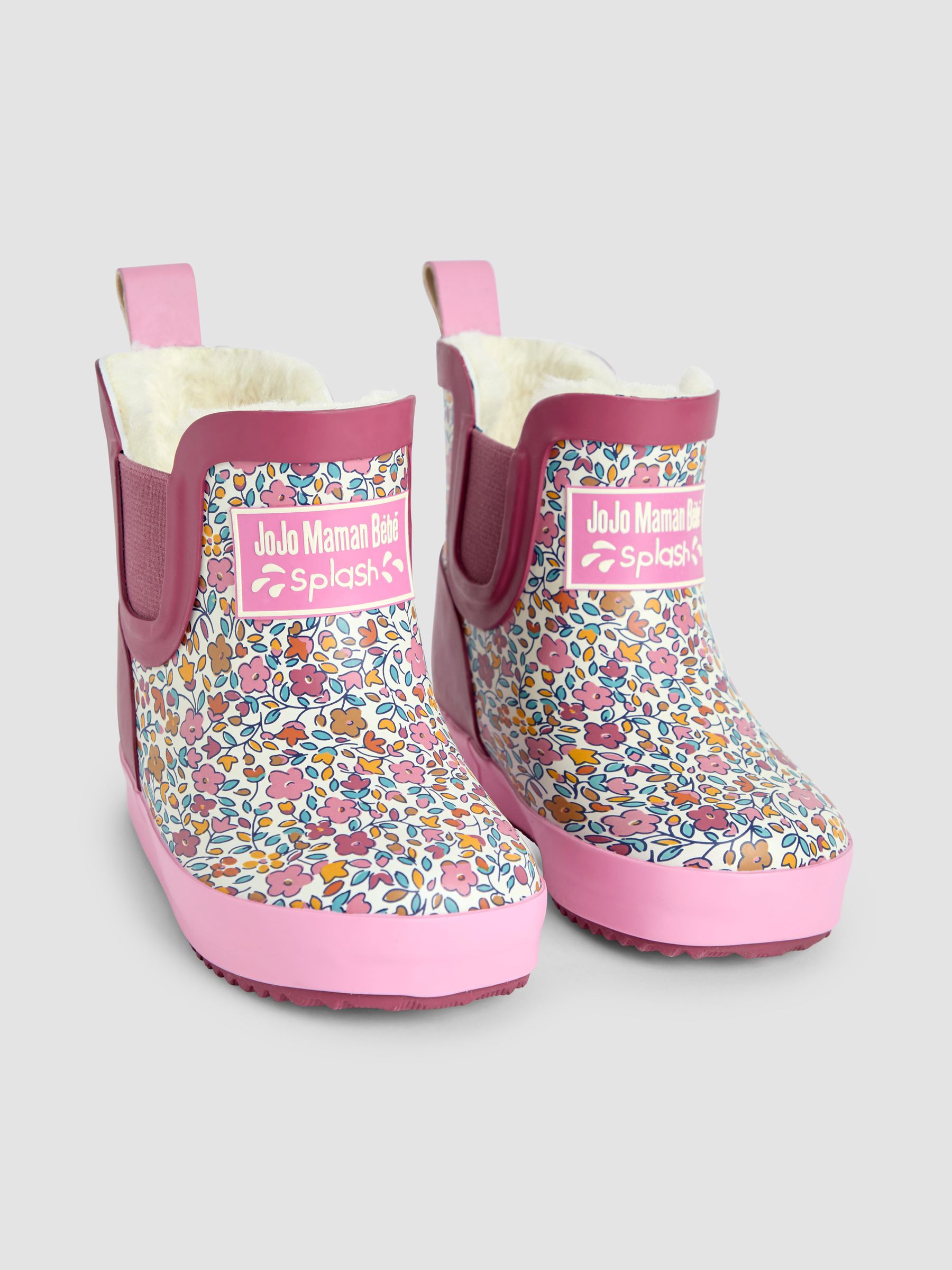 Pink Ditsy Cosy Lined Fox Print Ankle Wellies - Image 1 of 4