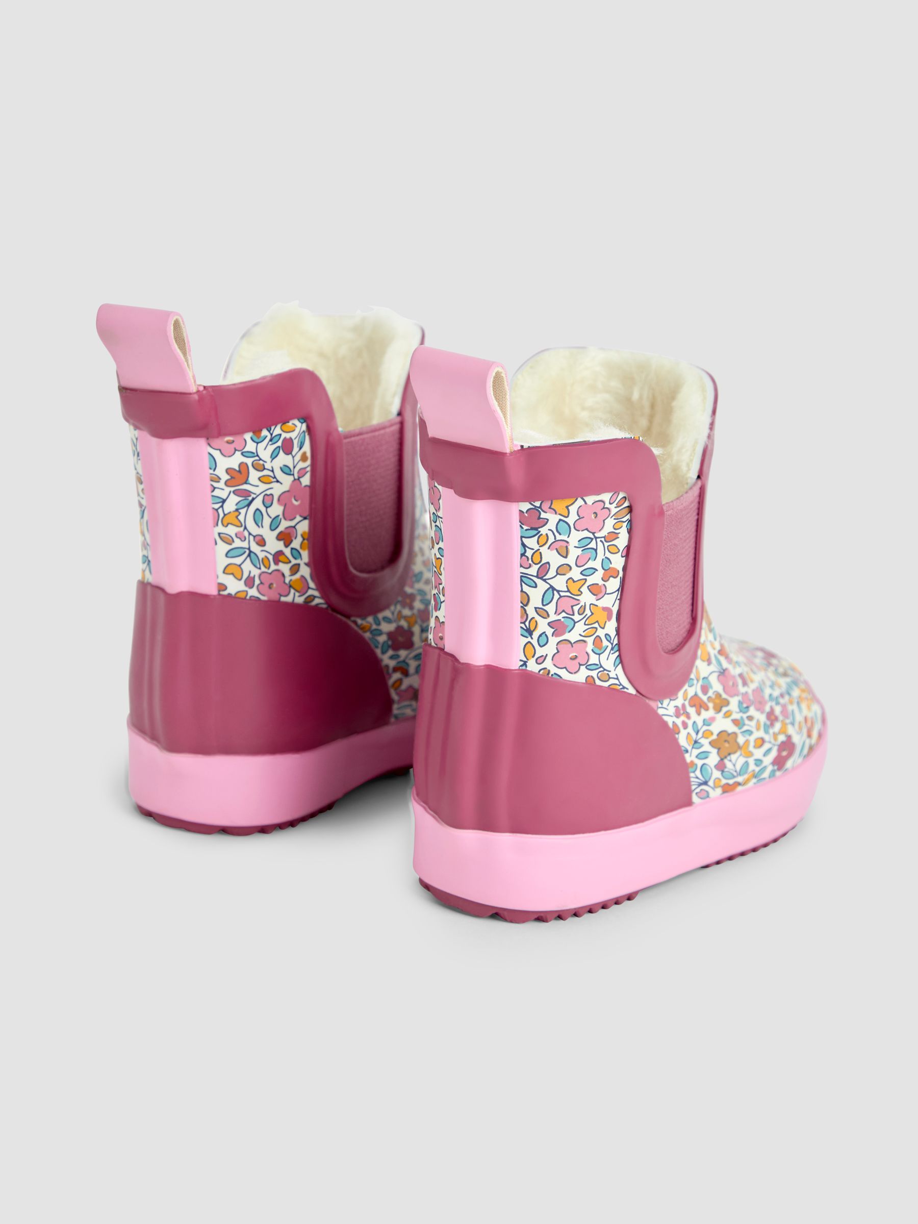 Pink Ditsy Cosy Lined Fox Print Ankle Wellies - Image 2 of 4