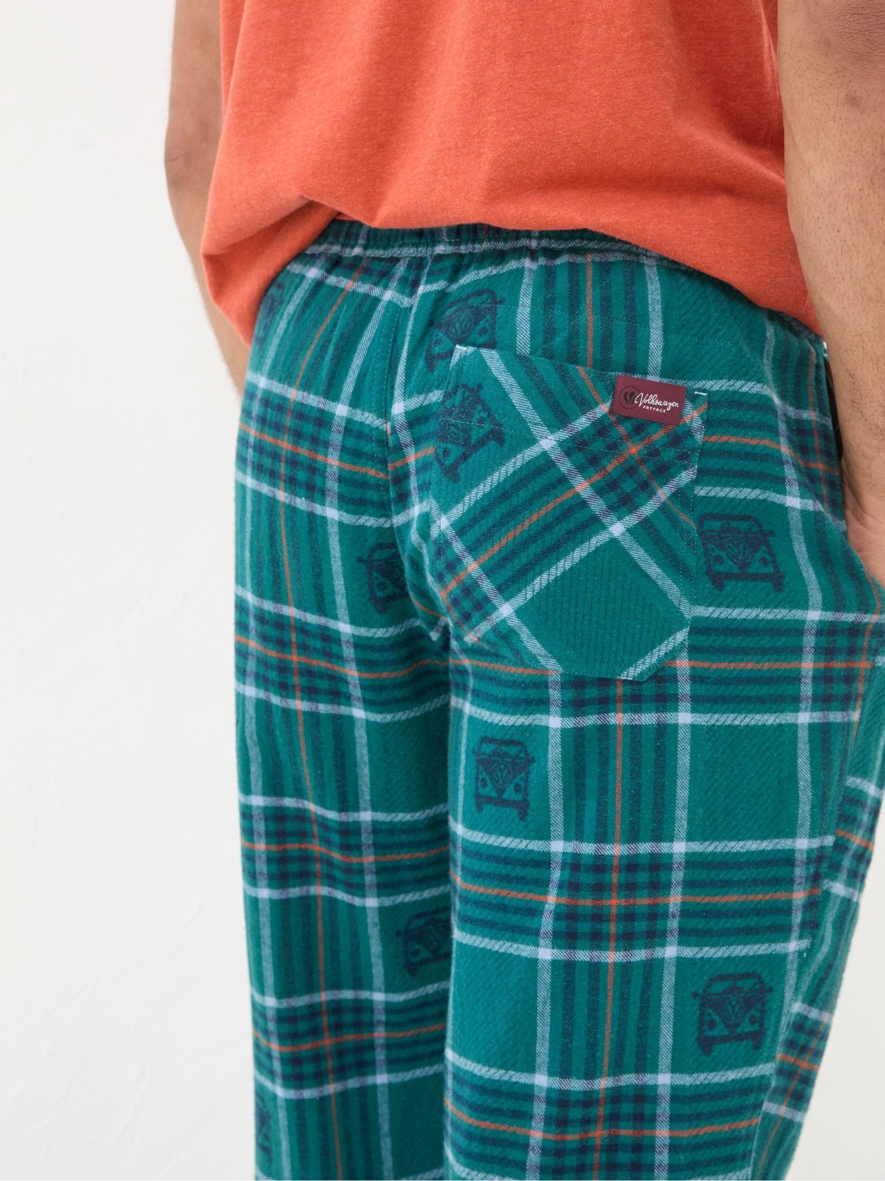 Teal Blue VW Check Pyjama Bottoms - Image 2 of 5