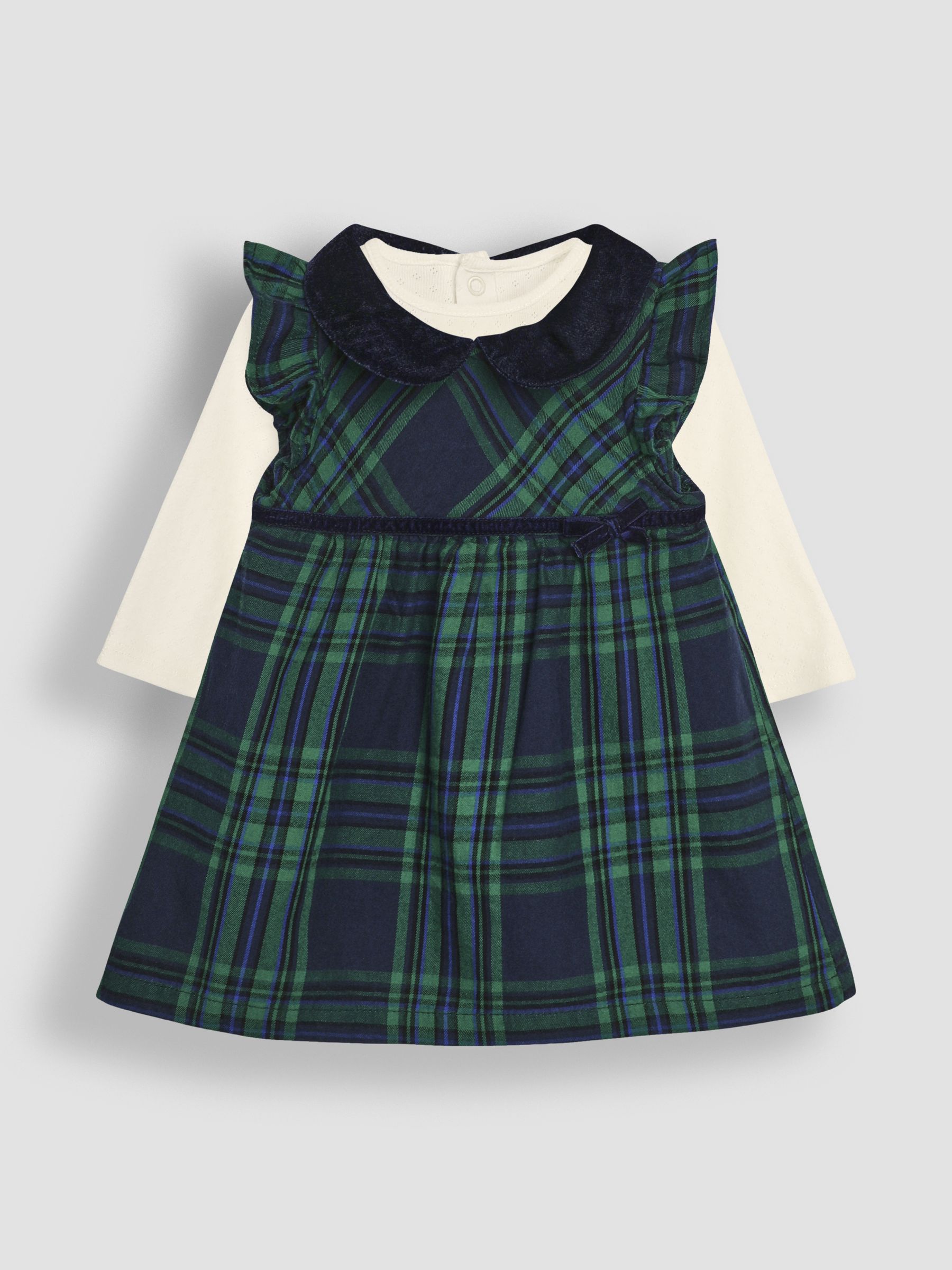 Green Tartan Baby Dress & Body Set - Image 1 of 6