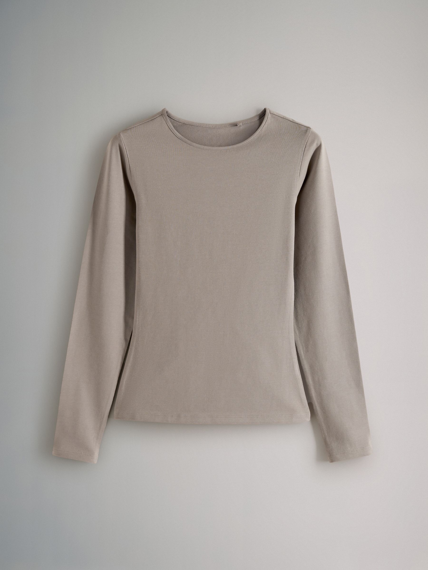 Black/Brown/Nude/White - 5 Pack Long Sleeve Crew Neck T-Shirts - Image 3 of 8