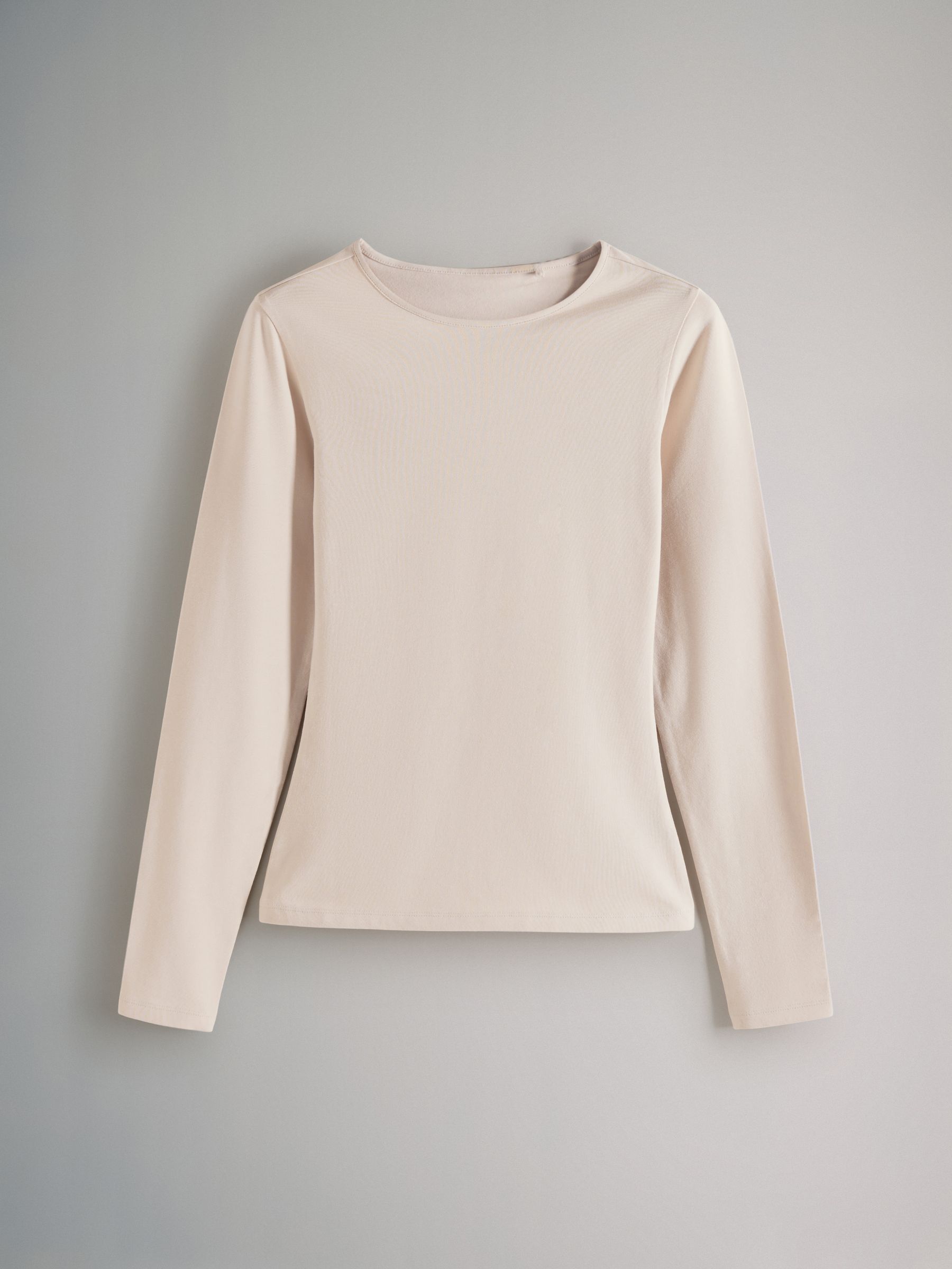 Black/Brown/Nude/White - 5 Pack Long Sleeve Crew Neck T-Shirts - Image 5 of 8