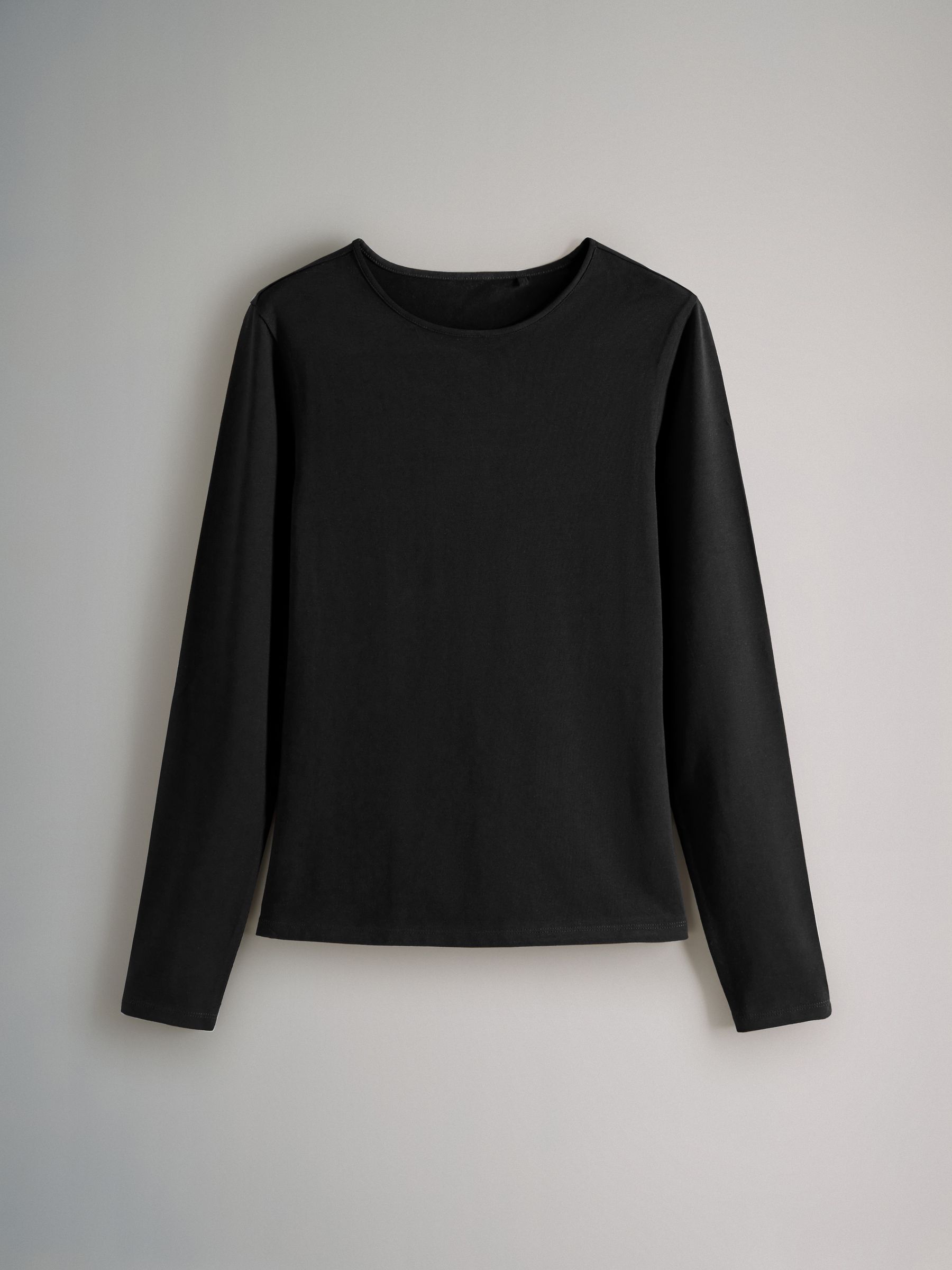 Black/Brown/Nude/White - 5 Pack Long Sleeve Crew Neck T-Shirts - Image 6 of 8