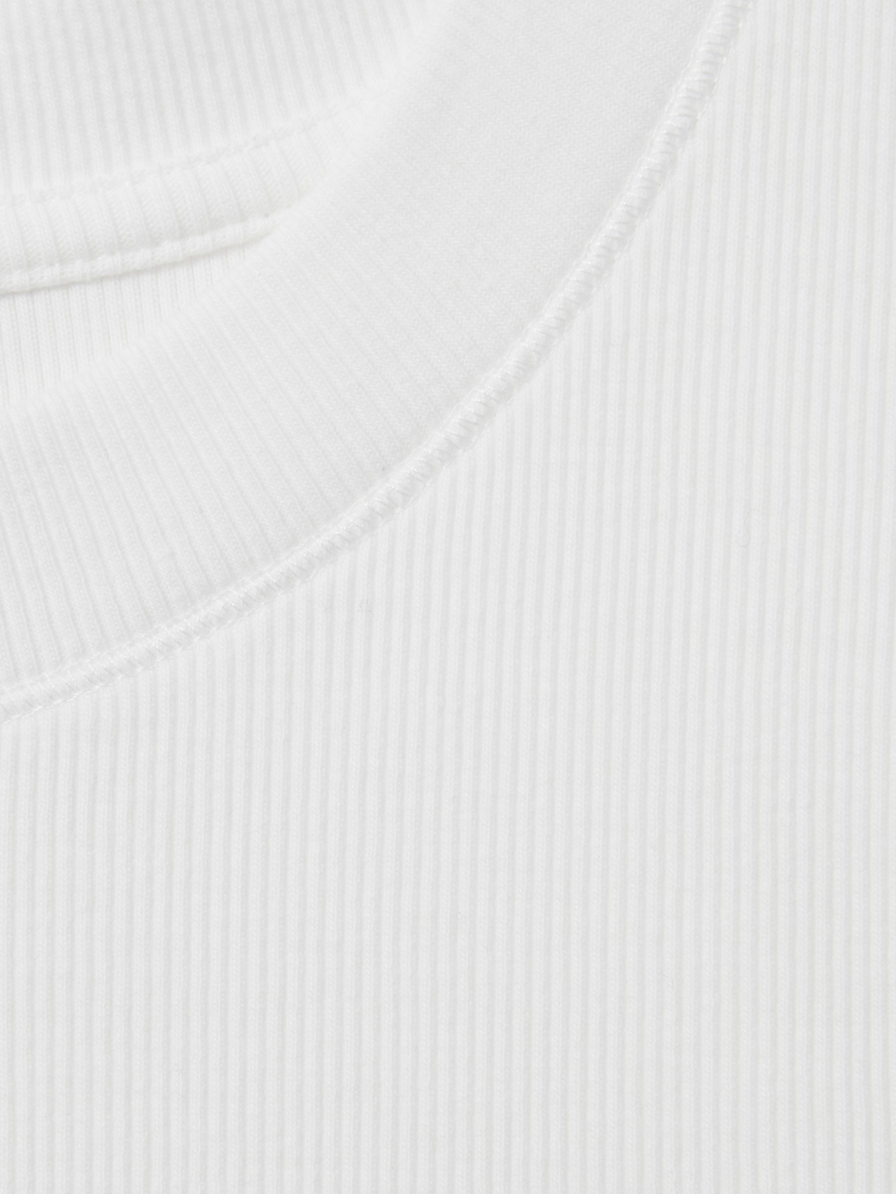 Ribbed Ruched Waist Vest in White - Image 6 of 6