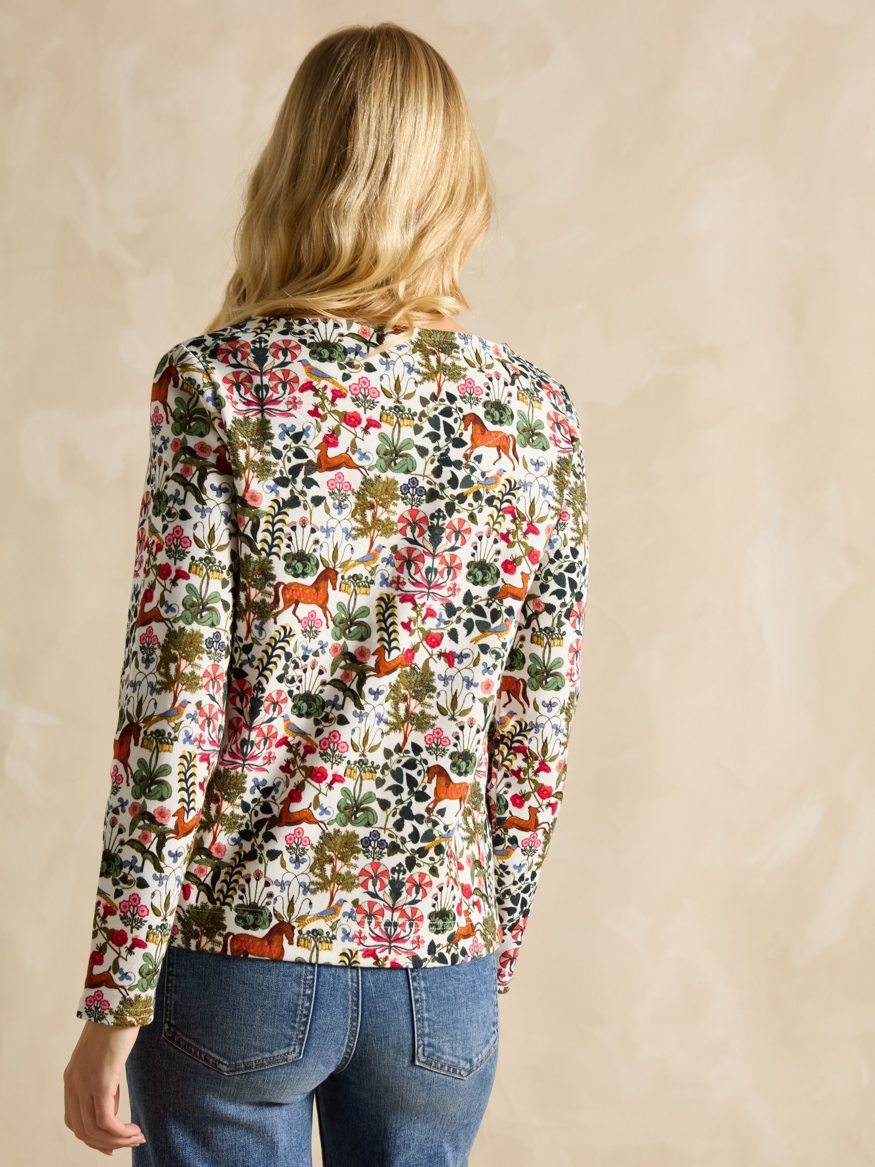 Harbour Forest Print Boat Neck Printed Top - Image 2 of 6