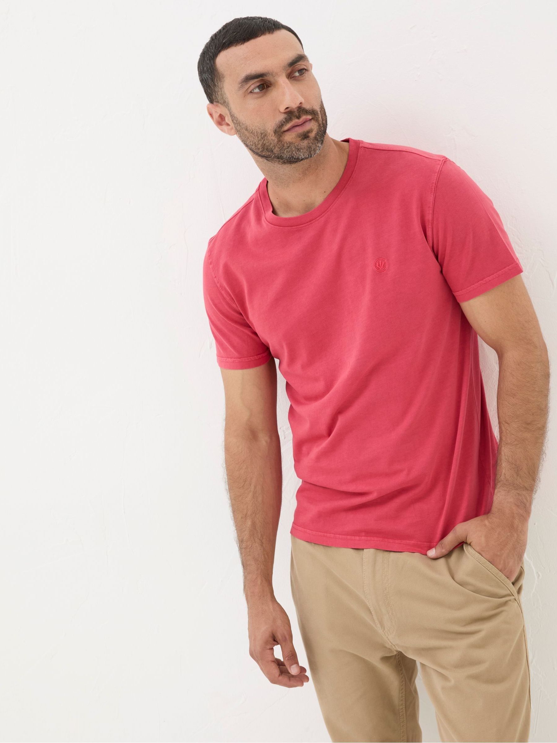 Lulworth Red Organic Crew T-Shirt - Image 1 of 5