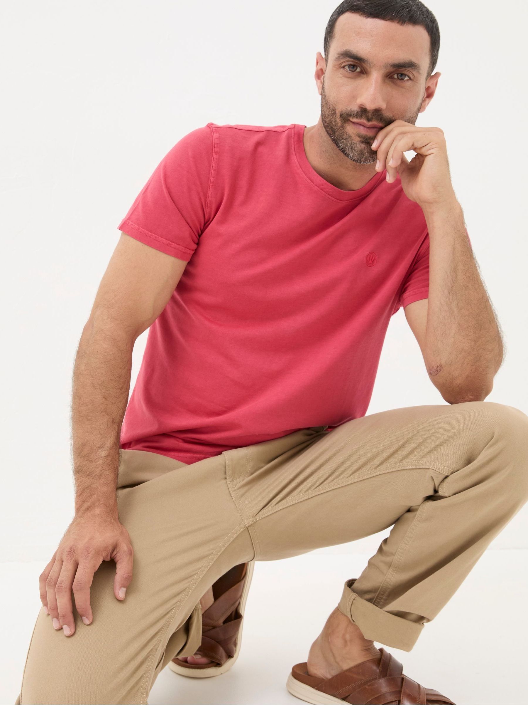 Lulworth Red Organic Crew T-Shirt - Image 3 of 5