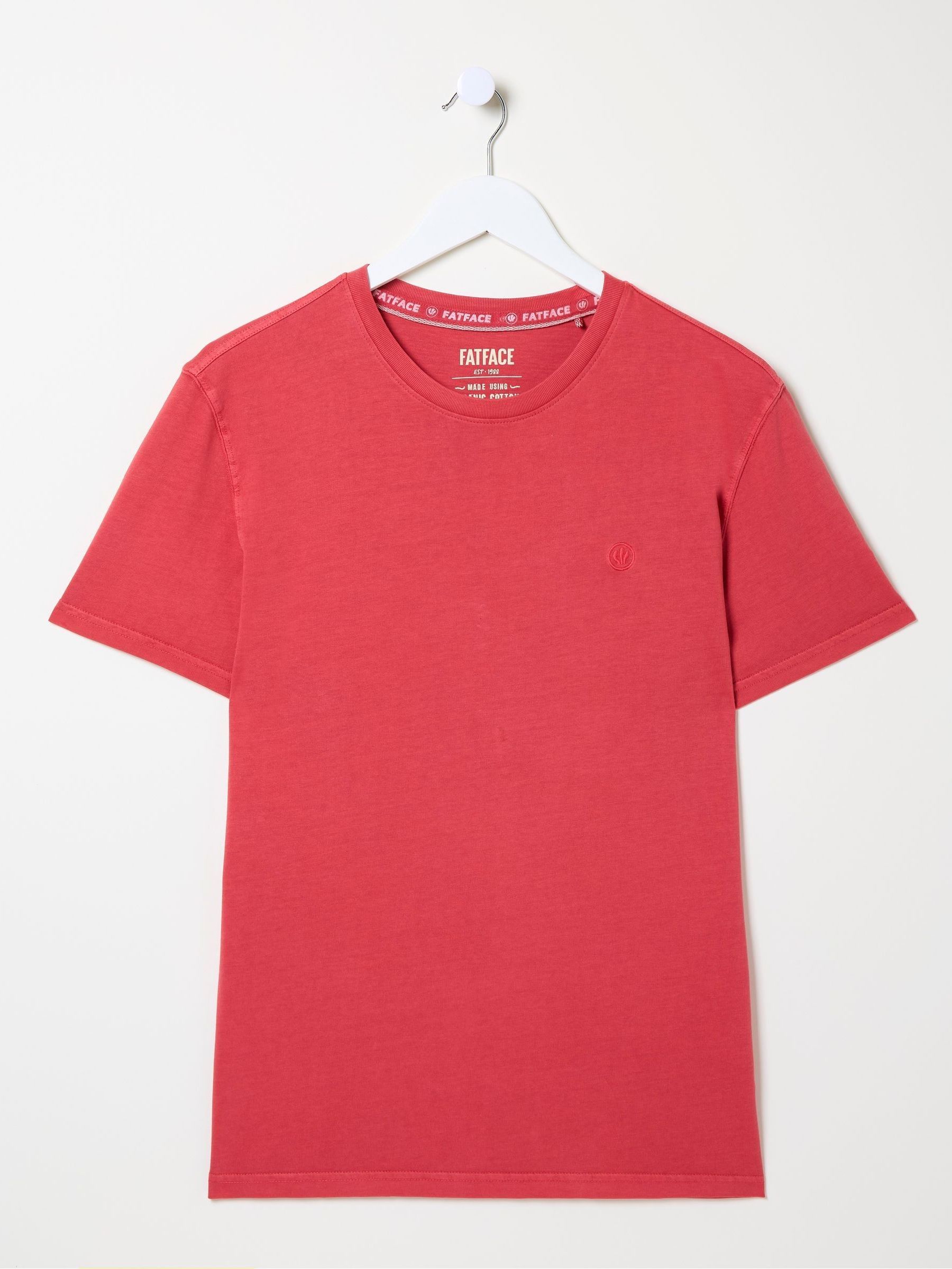 Lulworth Red Organic Crew T-Shirt - Image 5 of 5