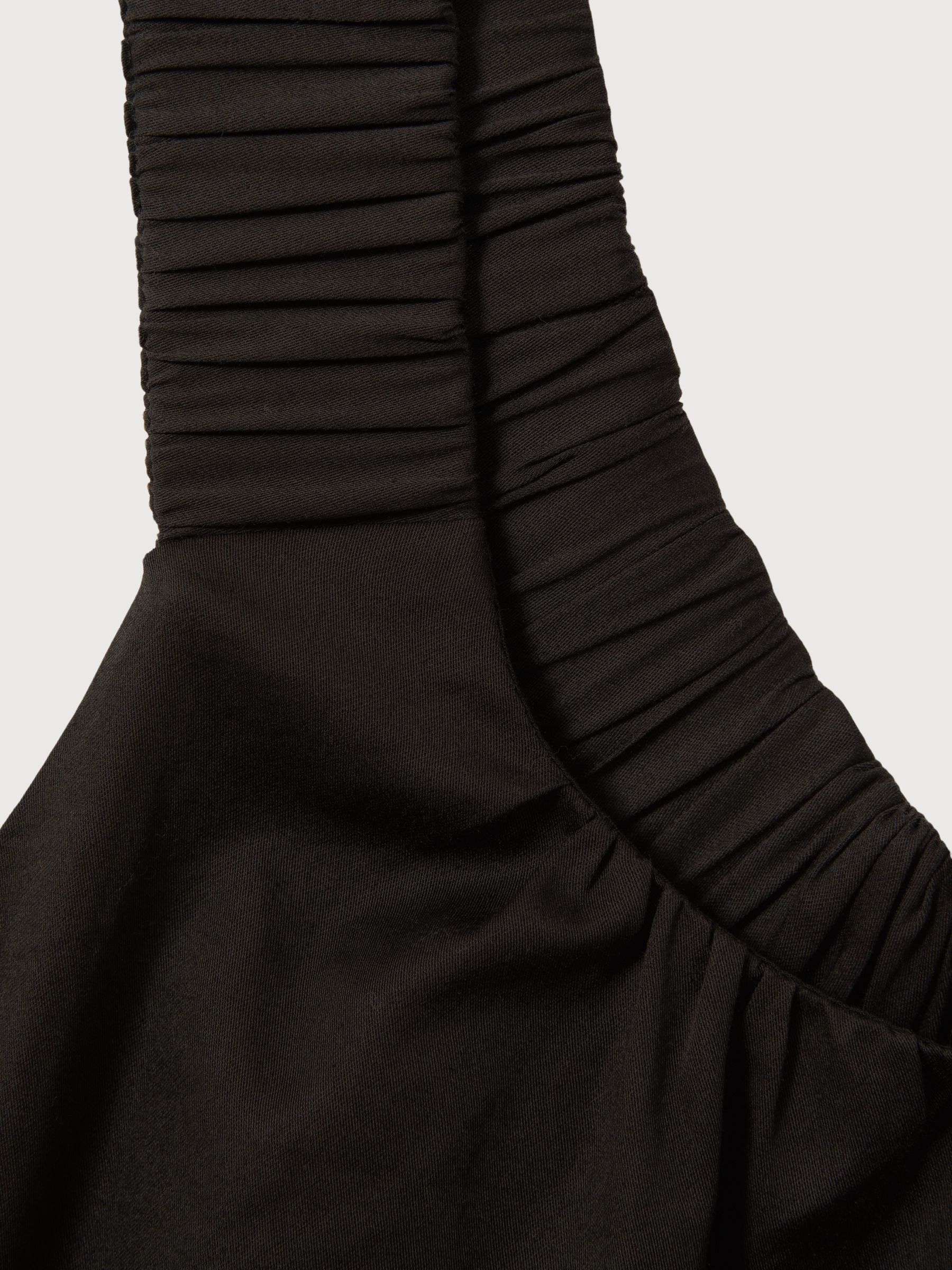 Cotton Ruched Strap Top in Black - Image 5 of 5