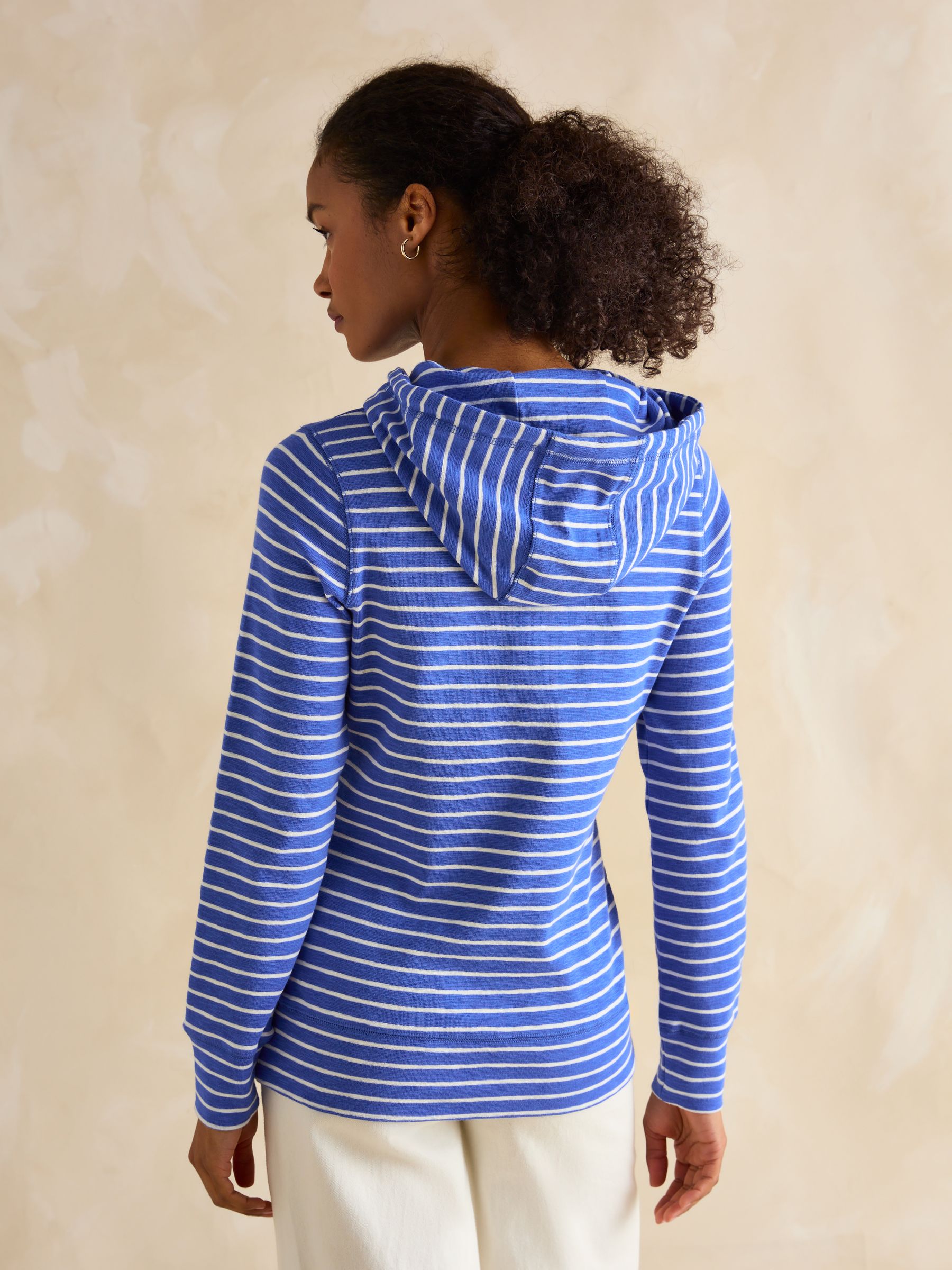 Marlston Blue Striped Slim Fit Hoodie - Image 2 of 6