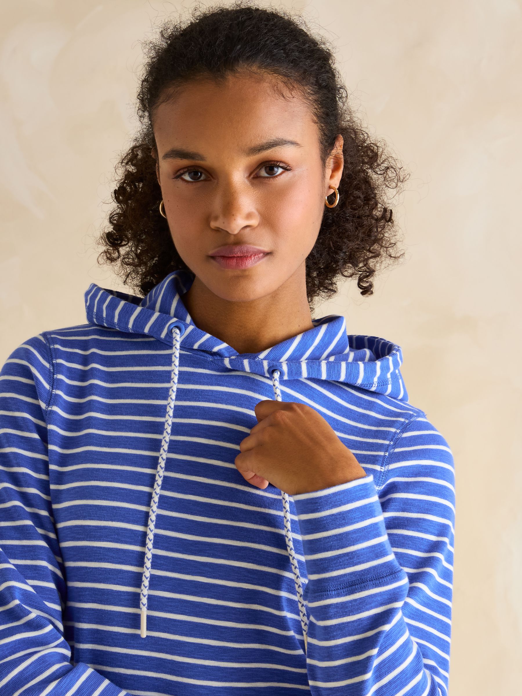 Marlston Blue Striped Slim Fit Hoodie - Image 4 of 6
