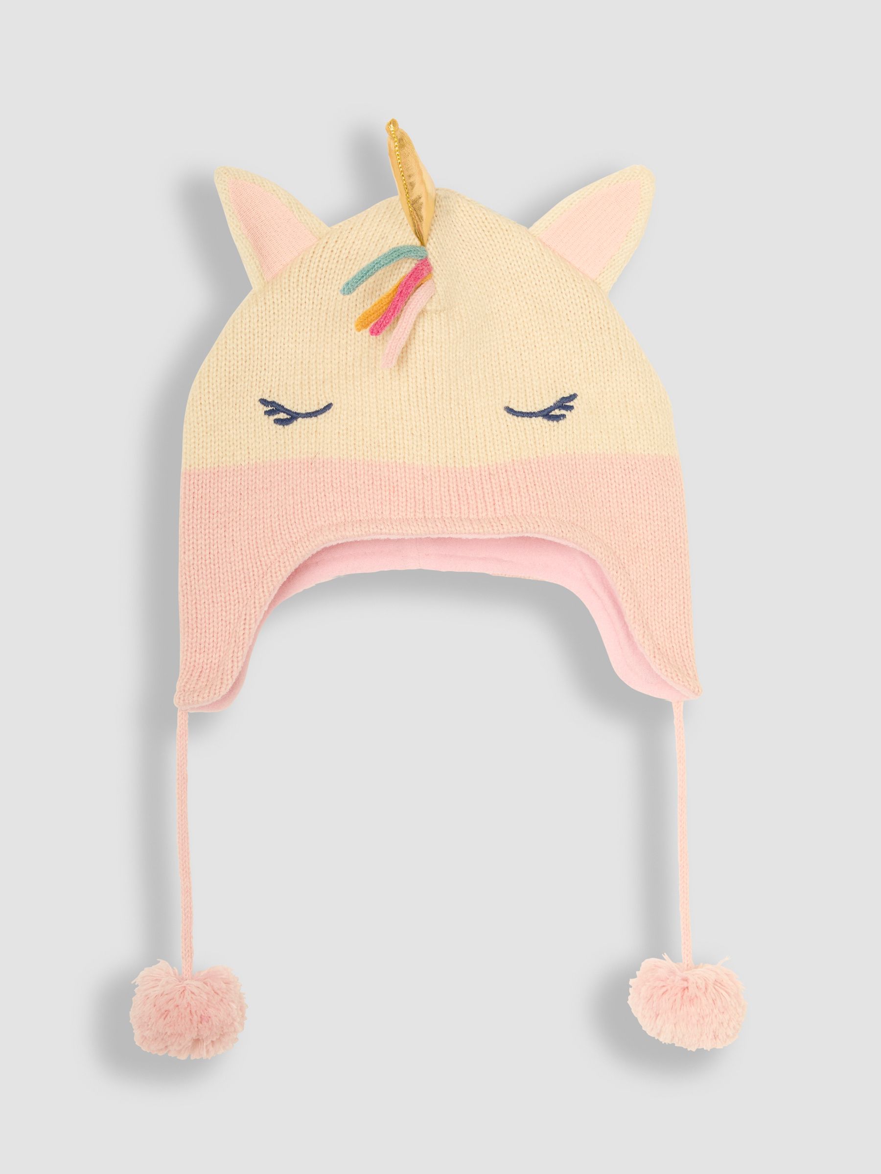 Cream Unicorn Pom Pom Hat - Image 1 of 3