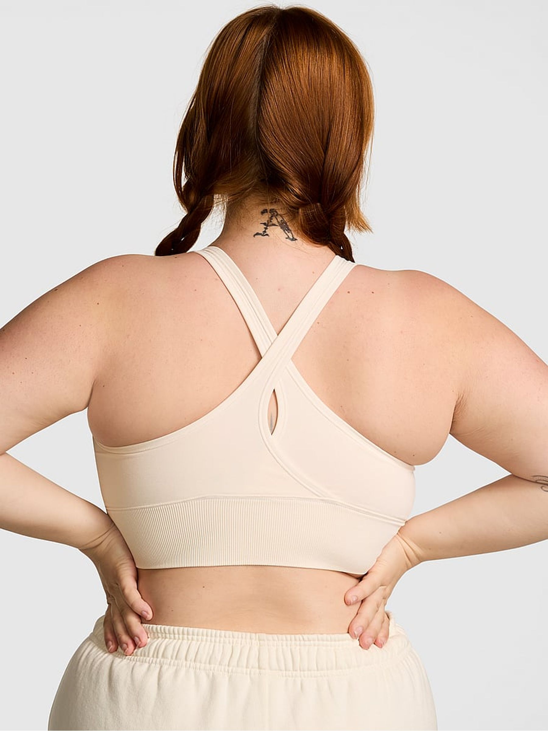 White Shell Seamless Sports Bra Top - Image 2 of 3