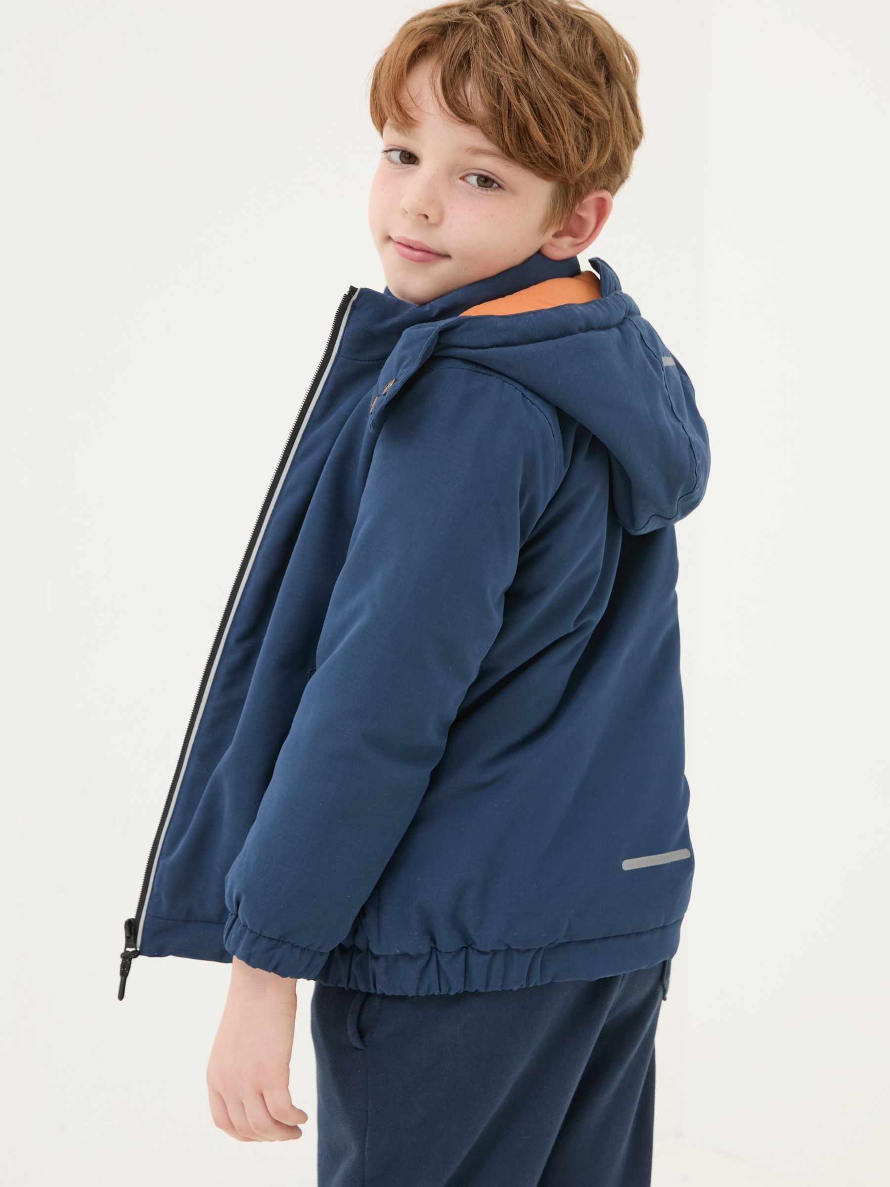 Archie Navy Blue Hooded Padded Jacket - Image 2 of 5
