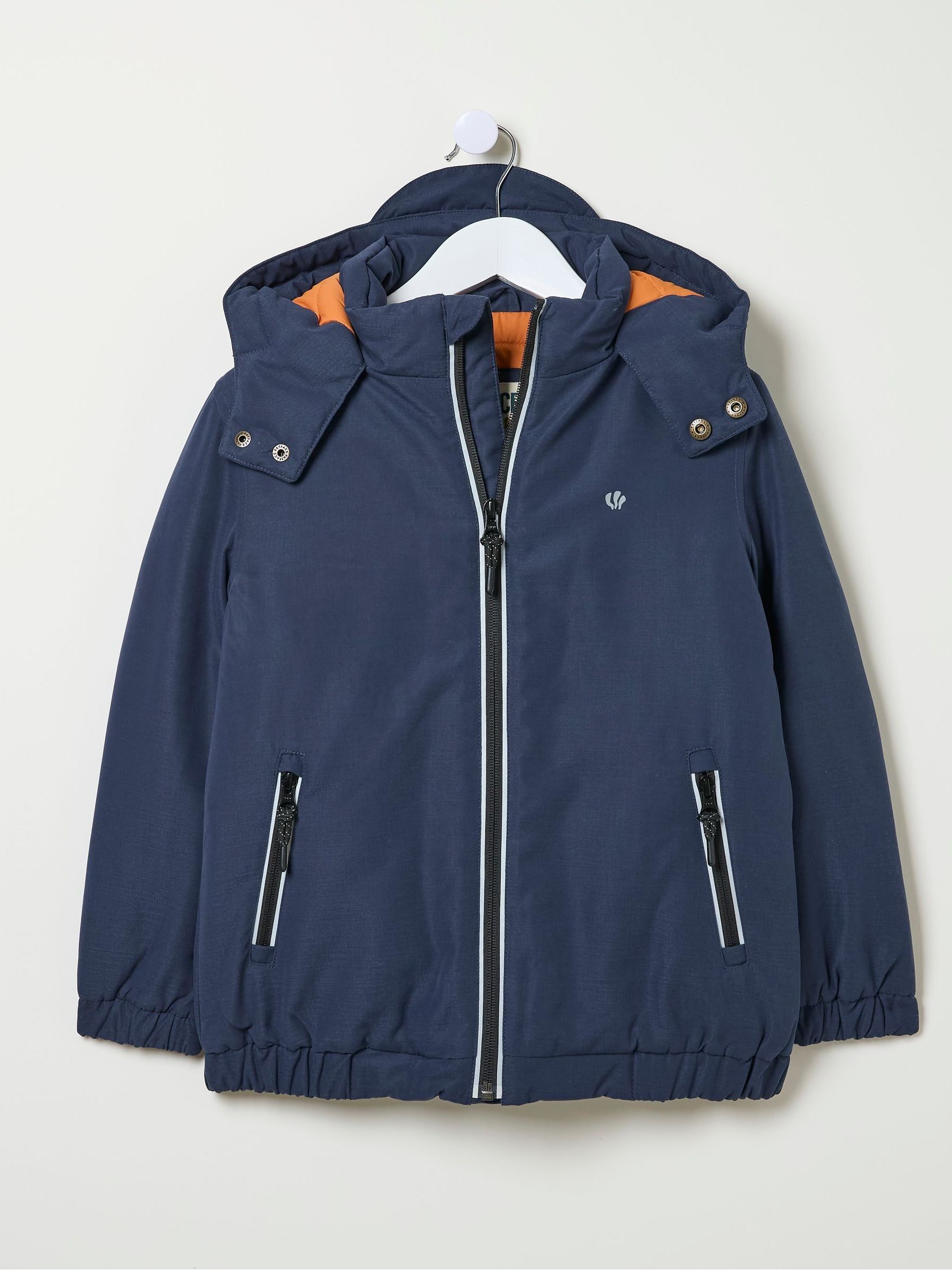 Archie Navy Blue Hooded Padded Jacket - Image 4 of 5