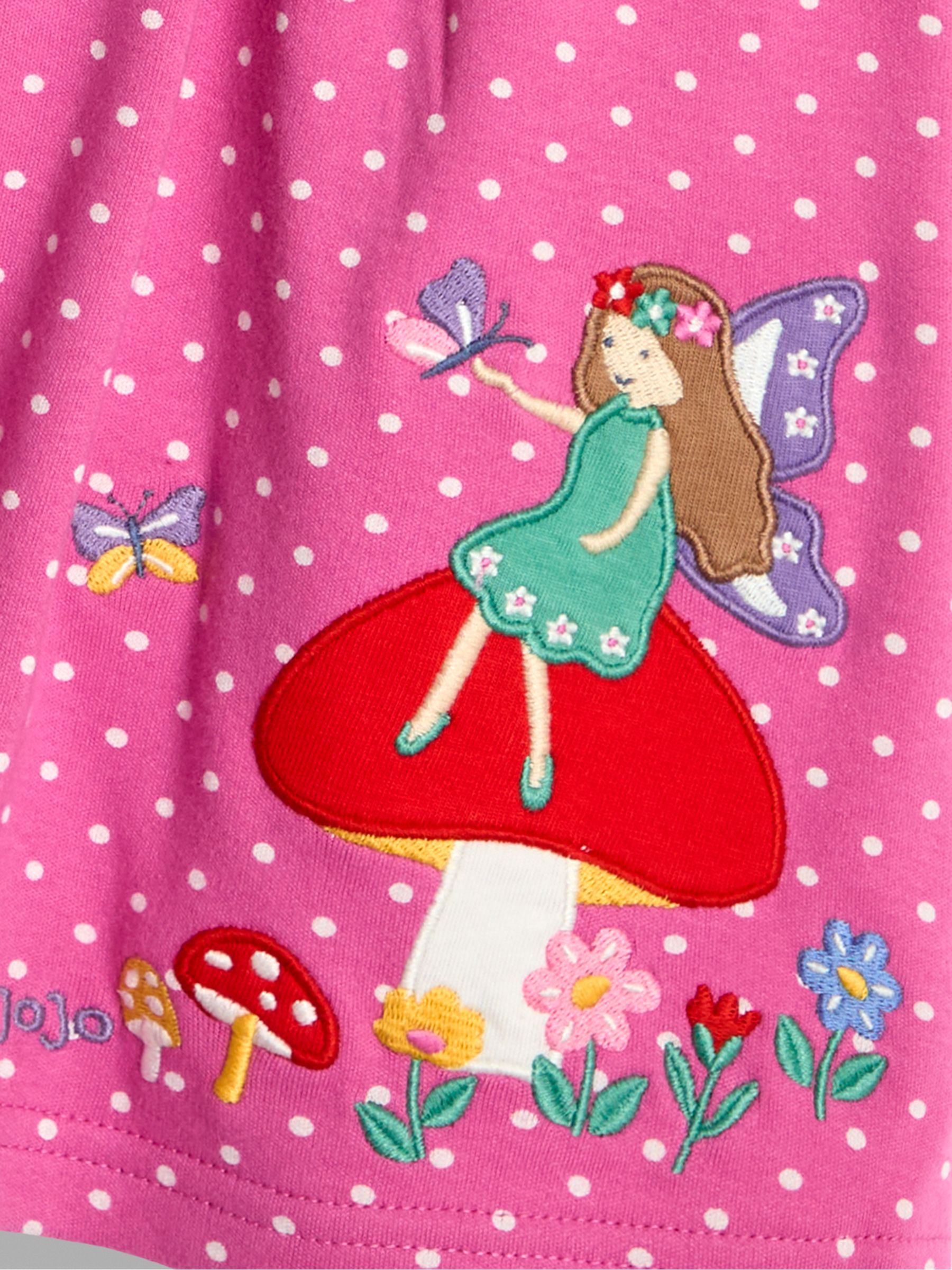 Fuchsia Pink Fairy Appliqué Button Front Dress - Image 3 of 3