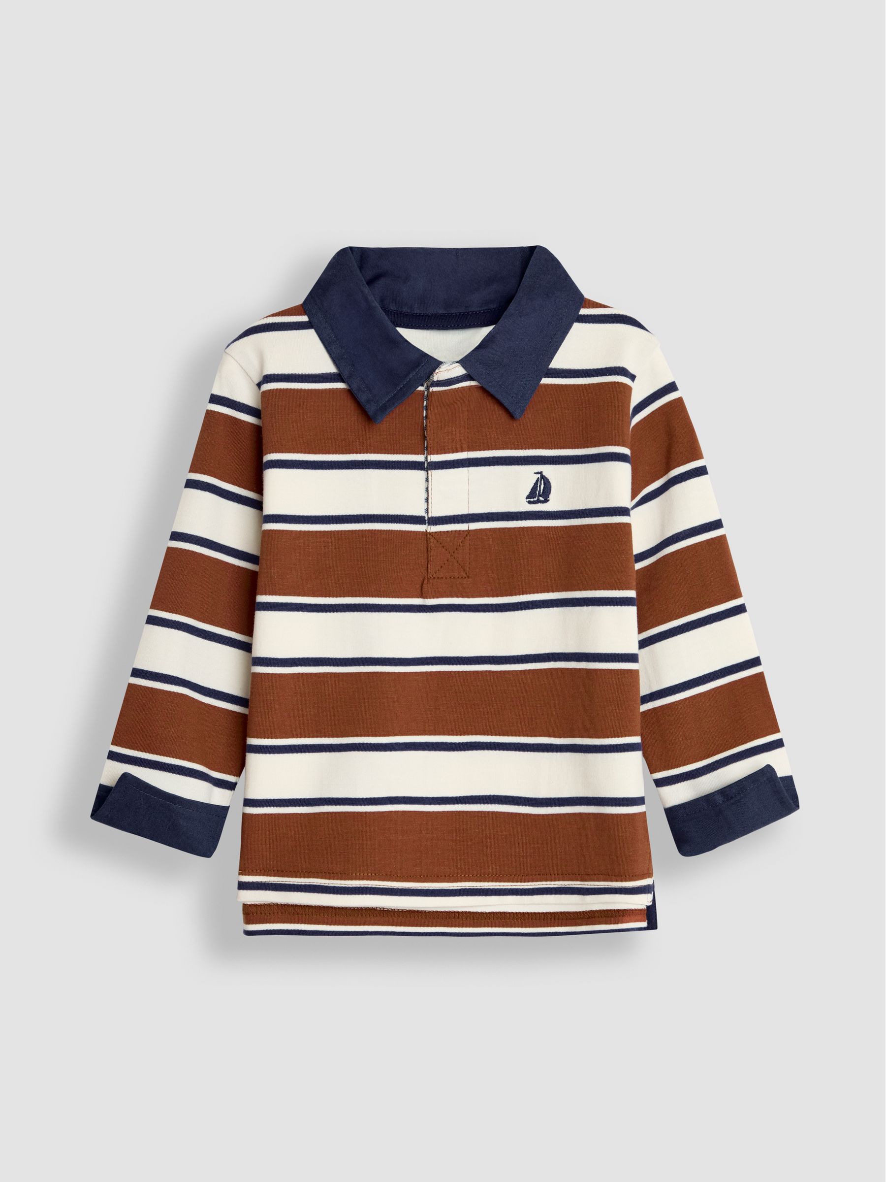 Brown Stripe Rugby Top - Image 1 of 3