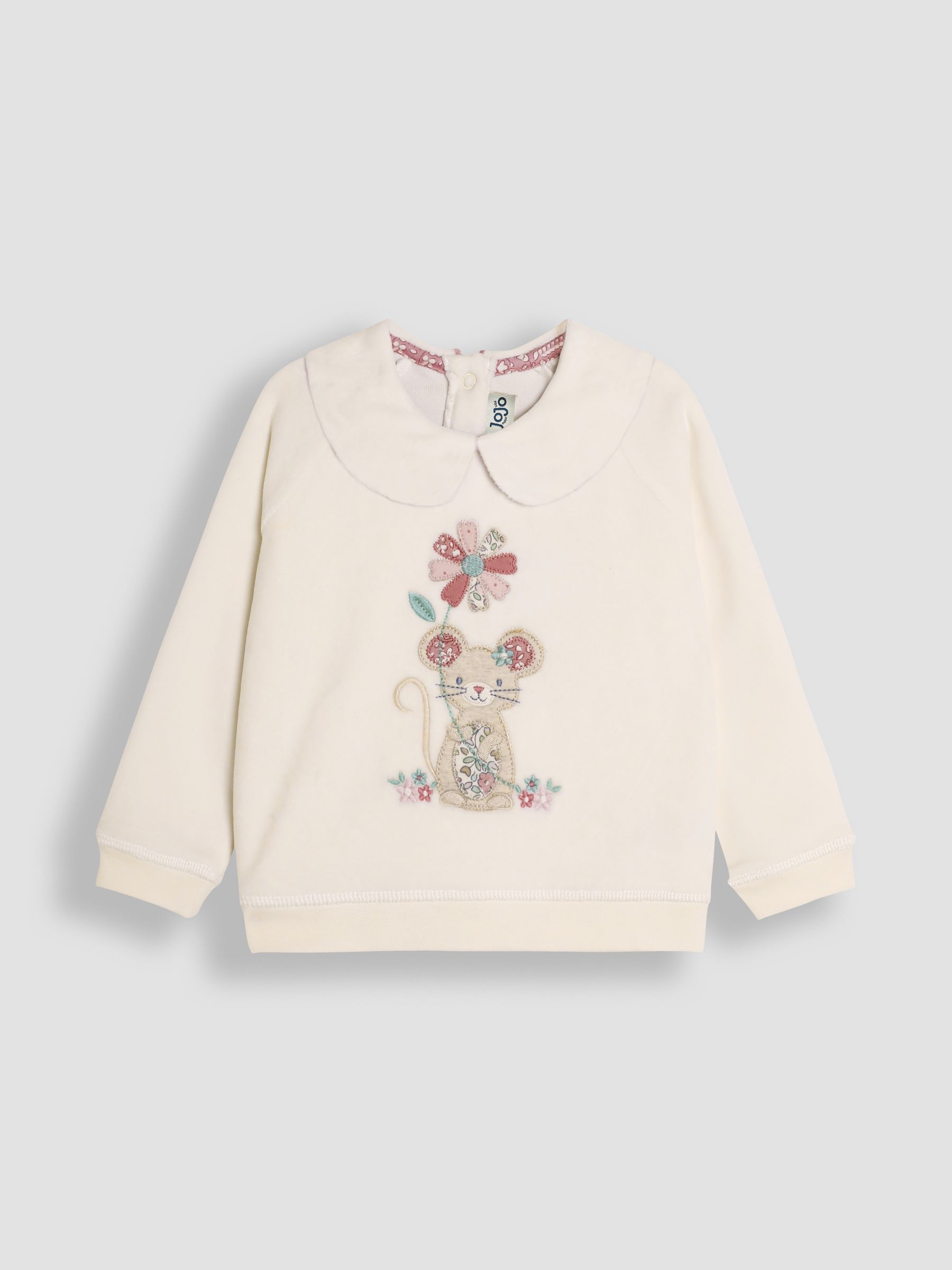 Cream Mouse Appliqué Sweatshirt and Leggings Set - Image 2 of 3